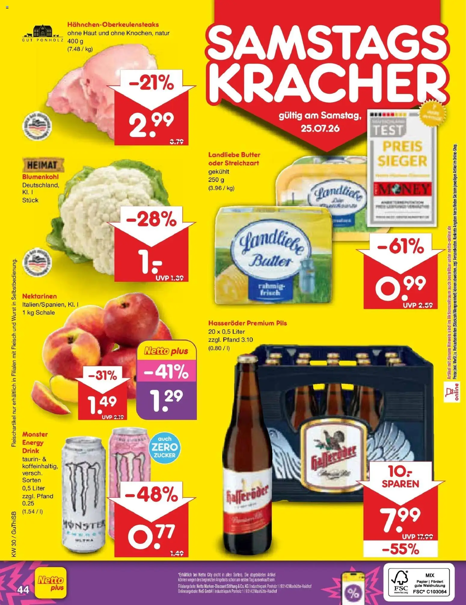 Netto Marken-Discount Prospekt Machern – gültig ab 20.07.2026 | Seite: 68 | Produkte: Butter, Nektarinen, Pils, Fleisch
