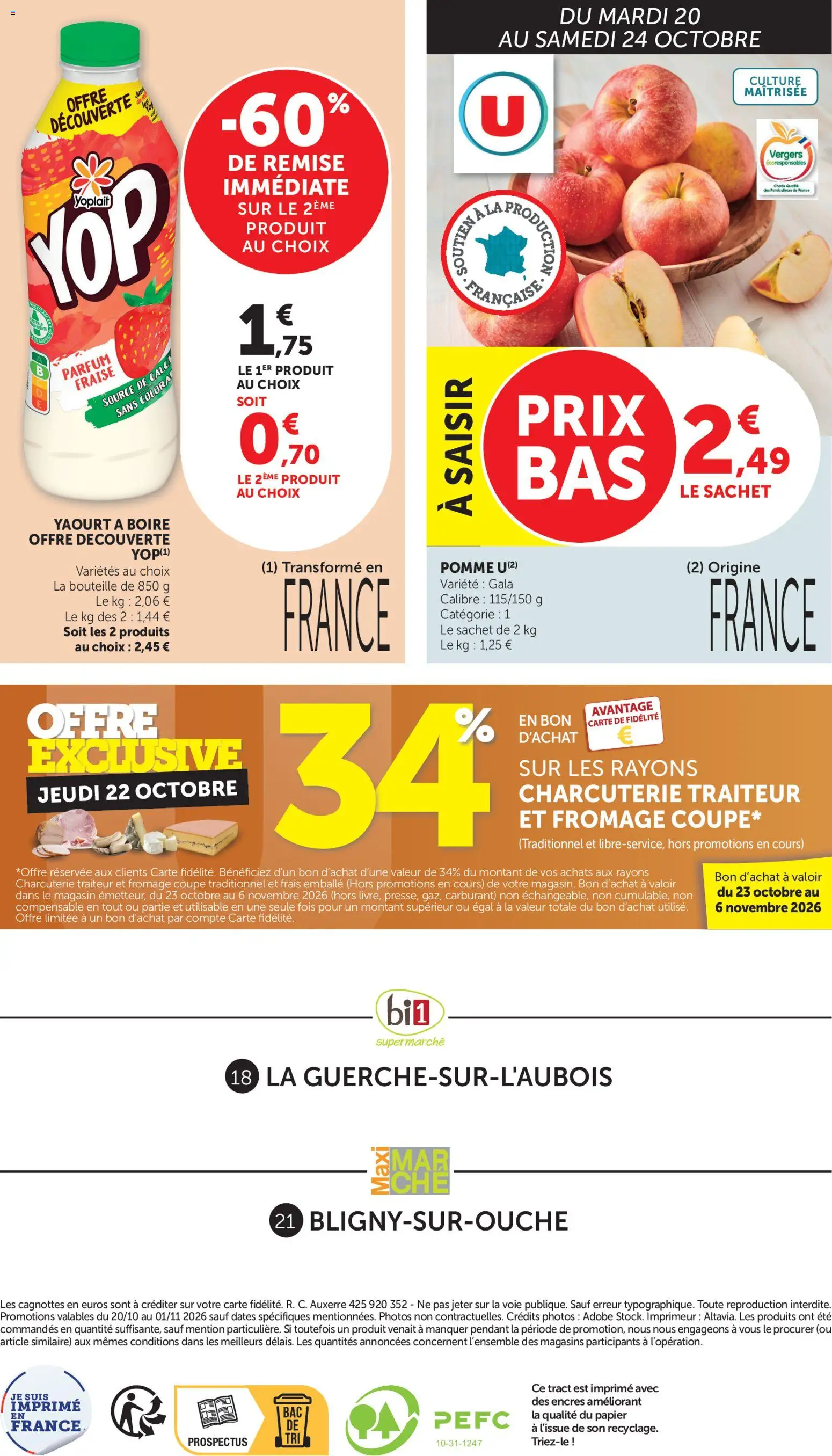 {H1} | Page: 16 | Produits: Fraise, Yaourt à boire, Bouteille, Yaourt