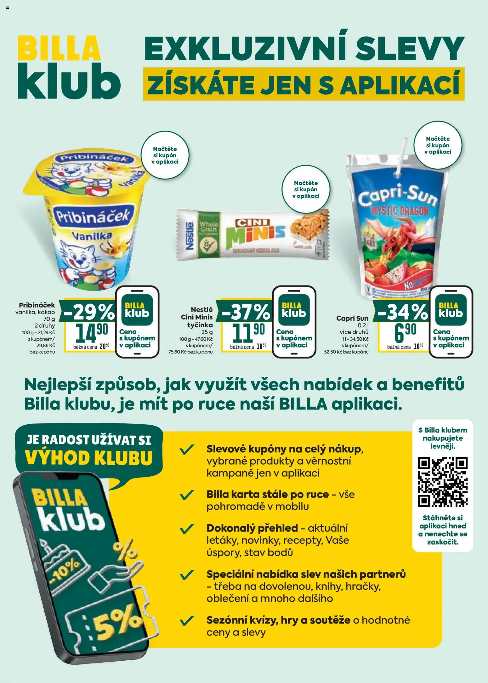 Billa Velký leták od 08.07.2026 | Strana: 34 | Produkty: Cini minis, Pribináček, Kakao, Oblečení