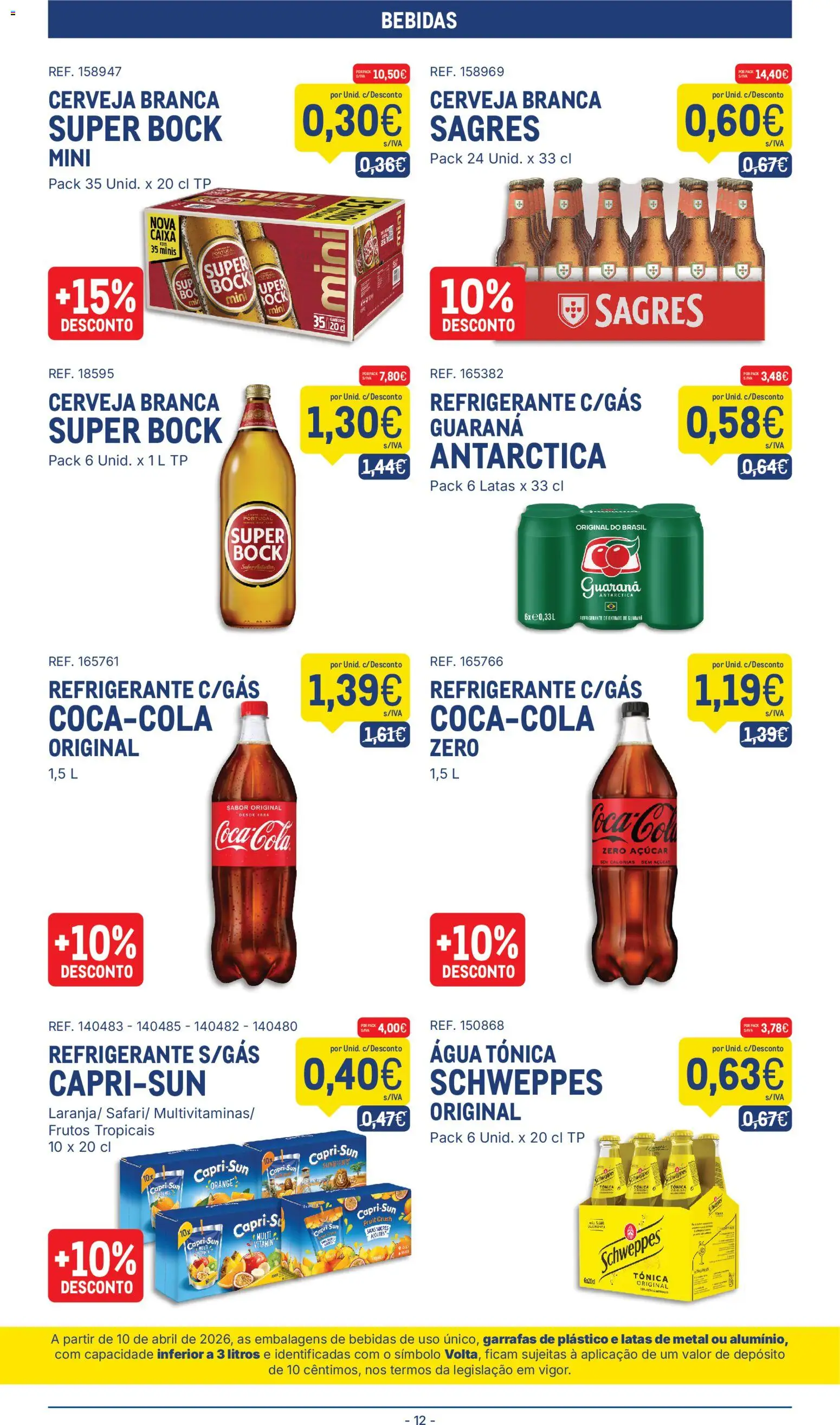 Makro folheto │ válido de 13/10/2026 | Página: 12 | Produtos: Bebidas, Água tónica, Caixa, Açúcar