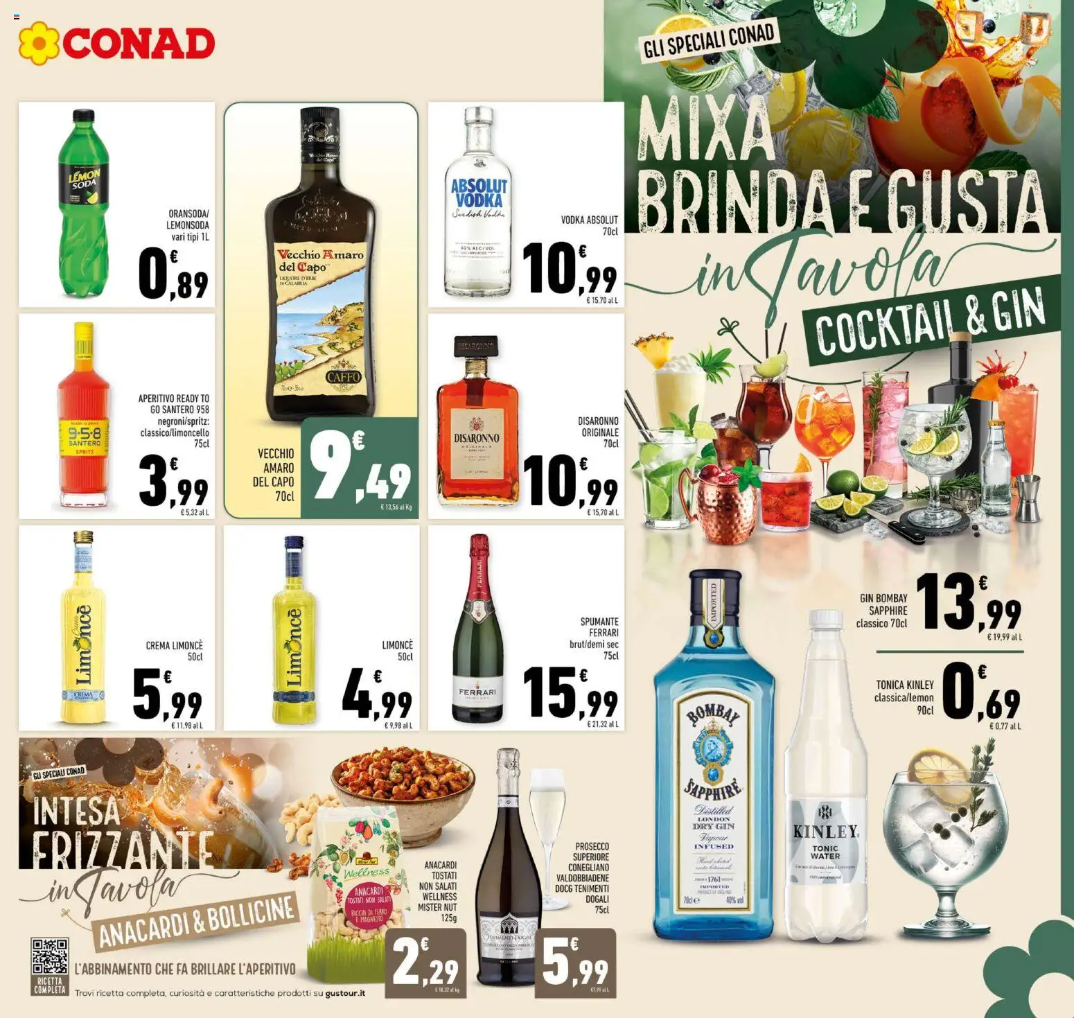 Volantino Conad del 10/08/2026 | Pagina: 11 | Prodotti: Cocktail, Prosecco, Anacardi, Ferro
