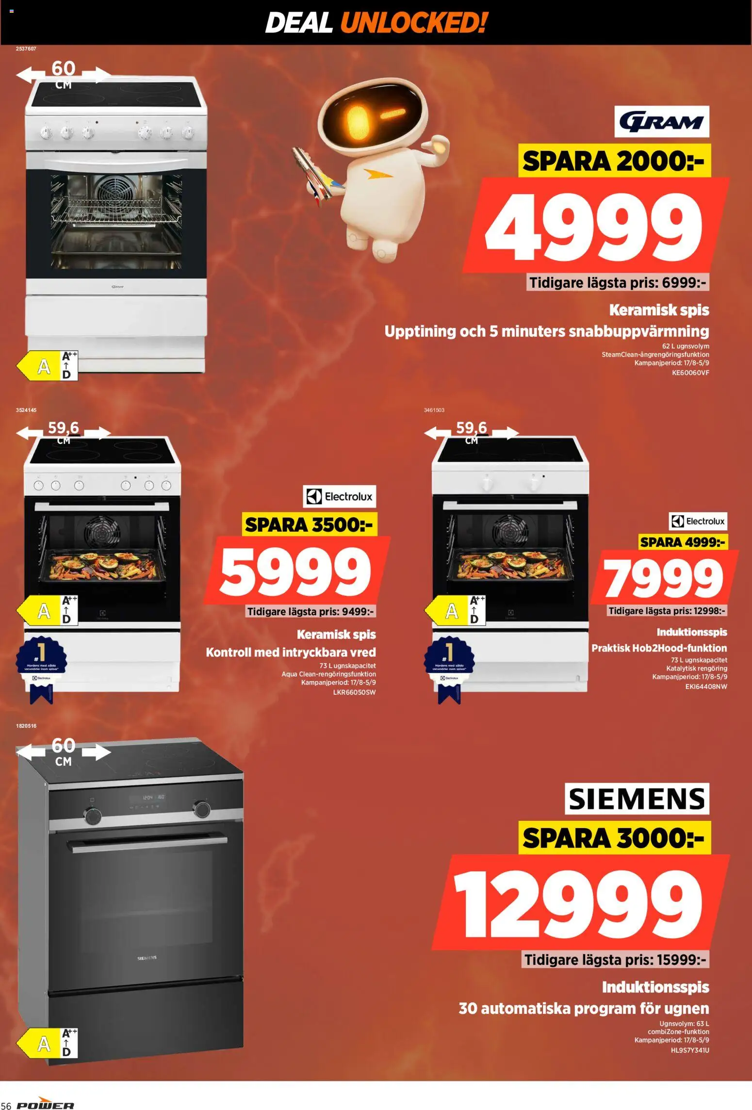 Power reklamblad aktuell från 17/08/2026 | Sida: 56 | Produkter: Induktionsspis, Ugnen, Spis