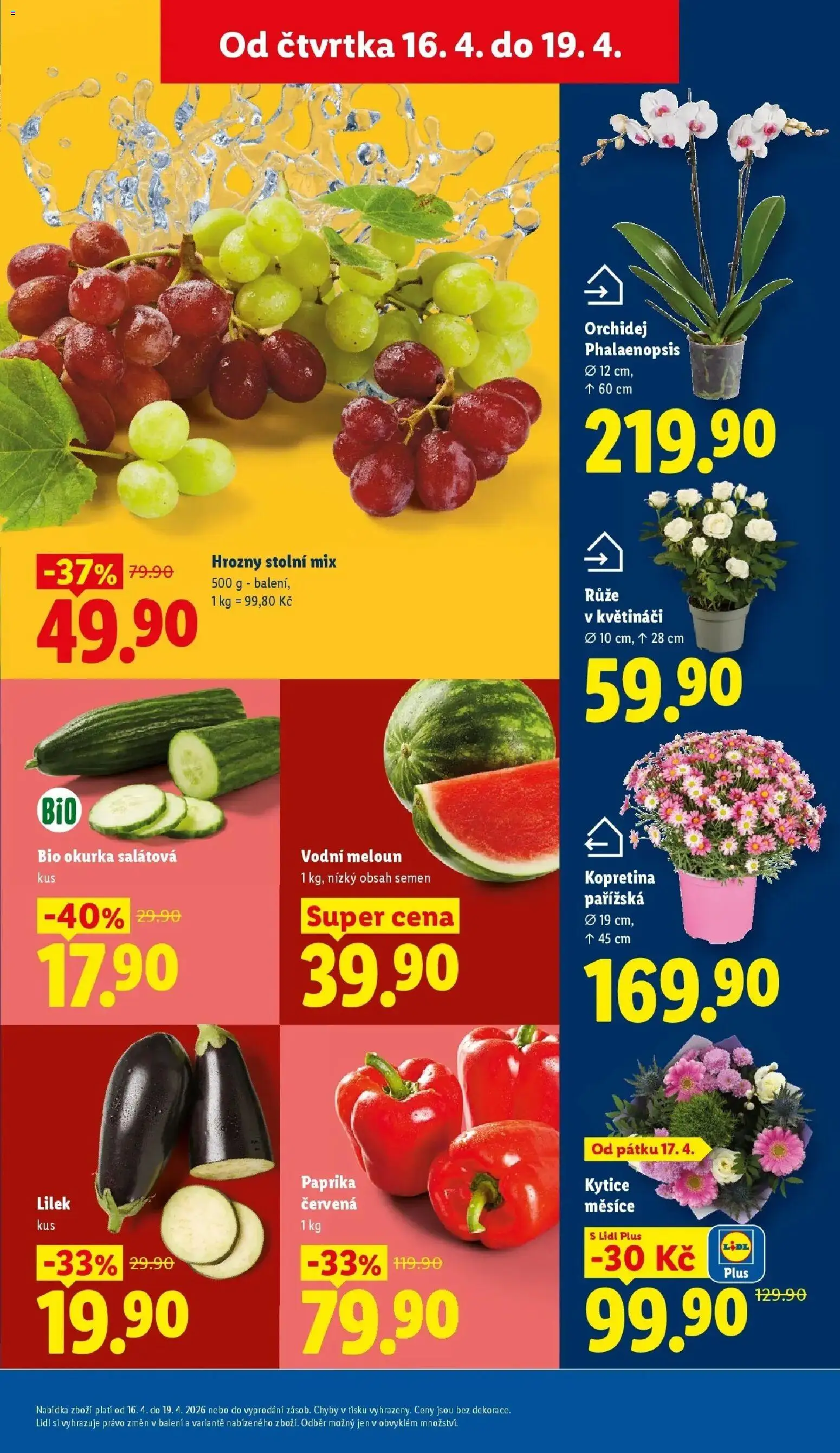 Lidl aktuální leták od 16.04.2026 | Strana: 11 | Produkty: Meloun, Lilek, Paprika červená, Kytice
