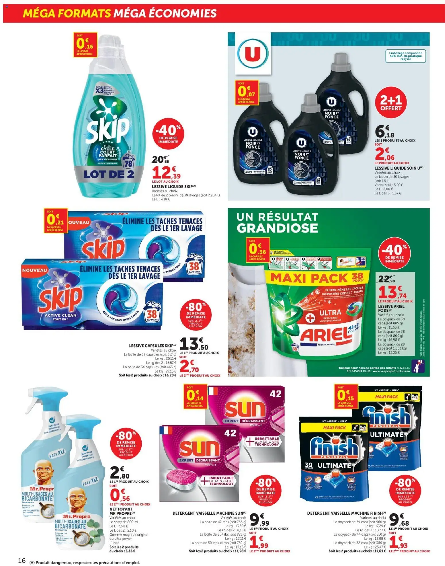 {H1} | Page: 16 | Produits: Vaisselle, Capsules, Lessive, Aliments
