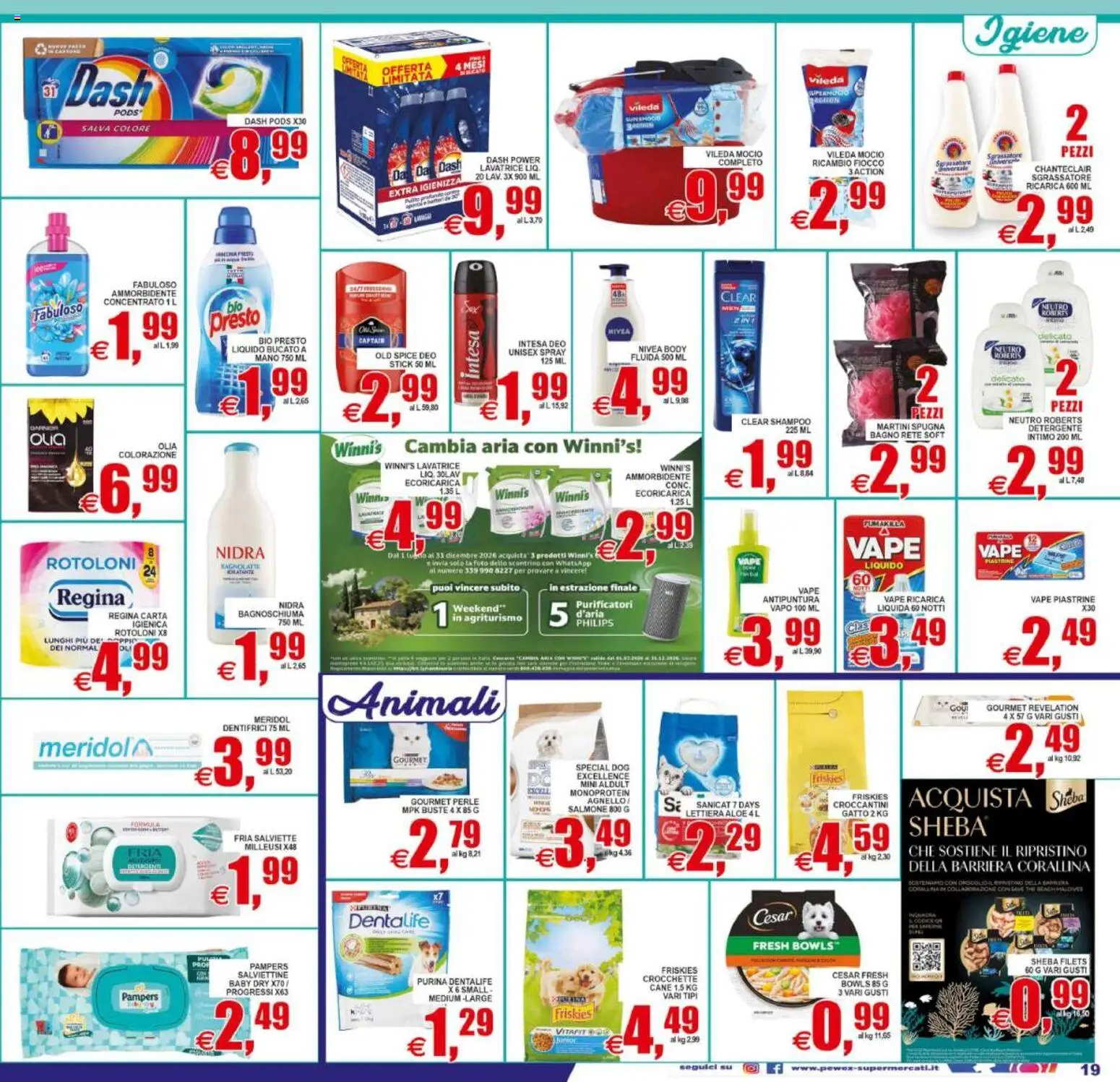 Volantino Pewex del 31/07/2026 | Pagina: 19 | Prodotti: Ammorbidente, Crocchette, Agnello, Bagno