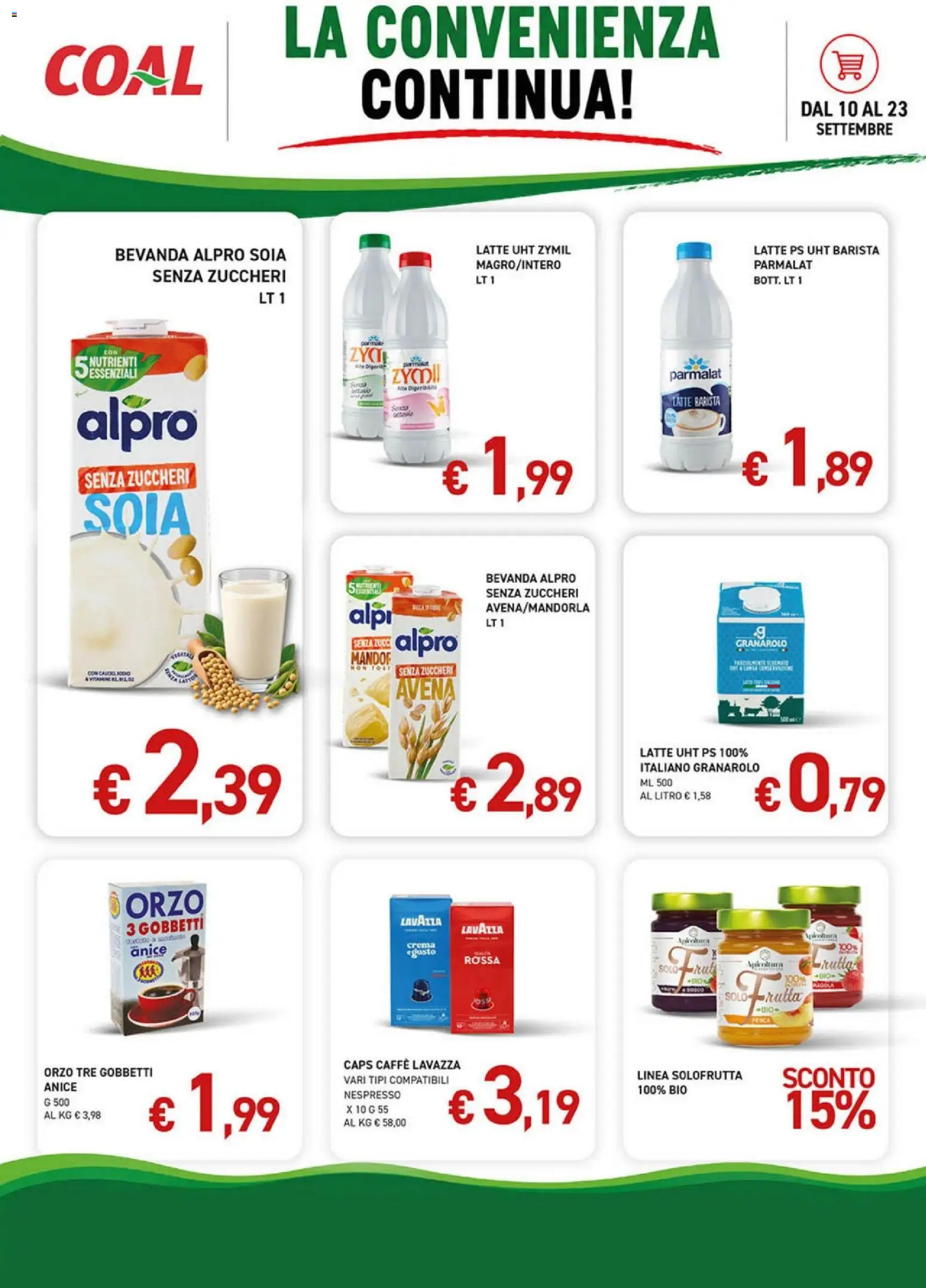 Volantino Coal del 10/09/2026 | Pagina: 4 | Prodotti: Caffè, Latte, Pesca, Lavazza