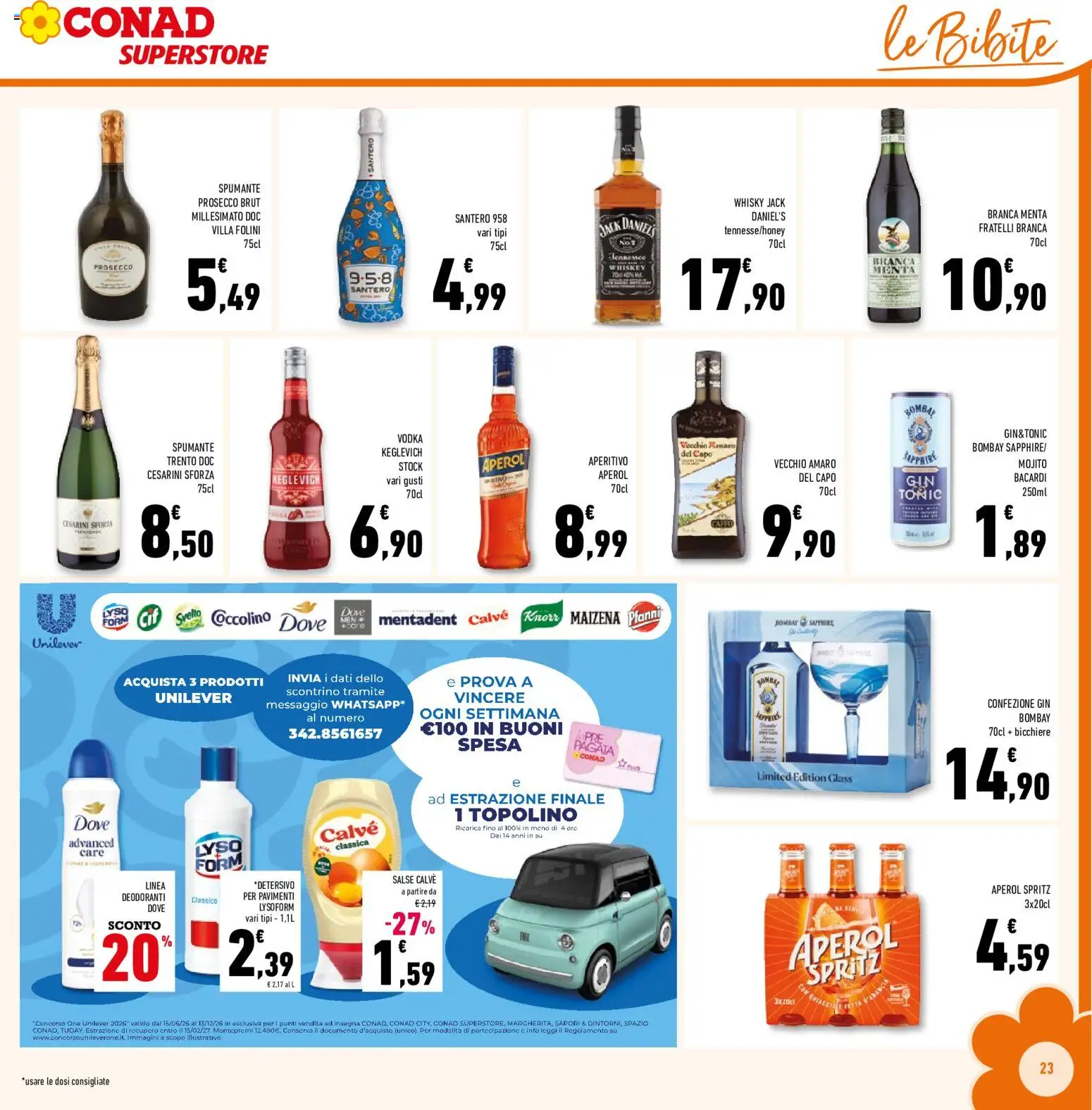 Volantino Conad del 17.06.2026 | Pagina: 23 | Prodotti: Gin, Vodka, Whisky, Aperitivo