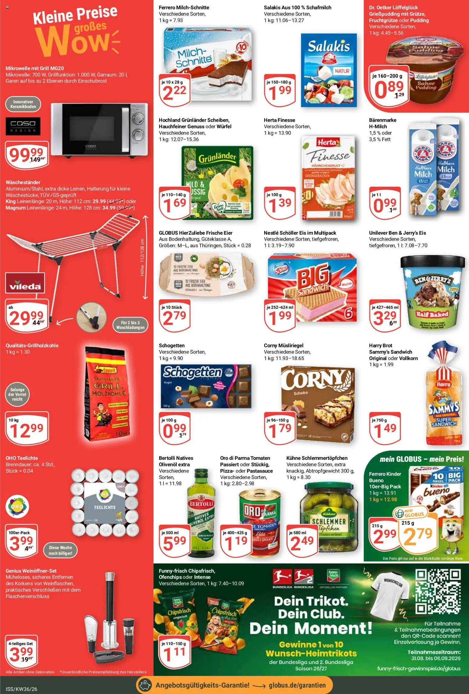 Globus Prospekt – gültig ab 31.08.2026 | Seite: 5 | Produkte: Oro di parma, Grunlander, Herta finesse, Eis