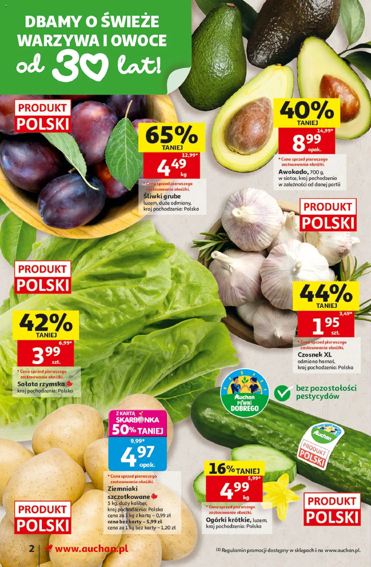 Auchan gazetka od 15.10.2026 | Strona: 2 | Produkty: Karta, Sałata, Sałata rzymska, Owoce