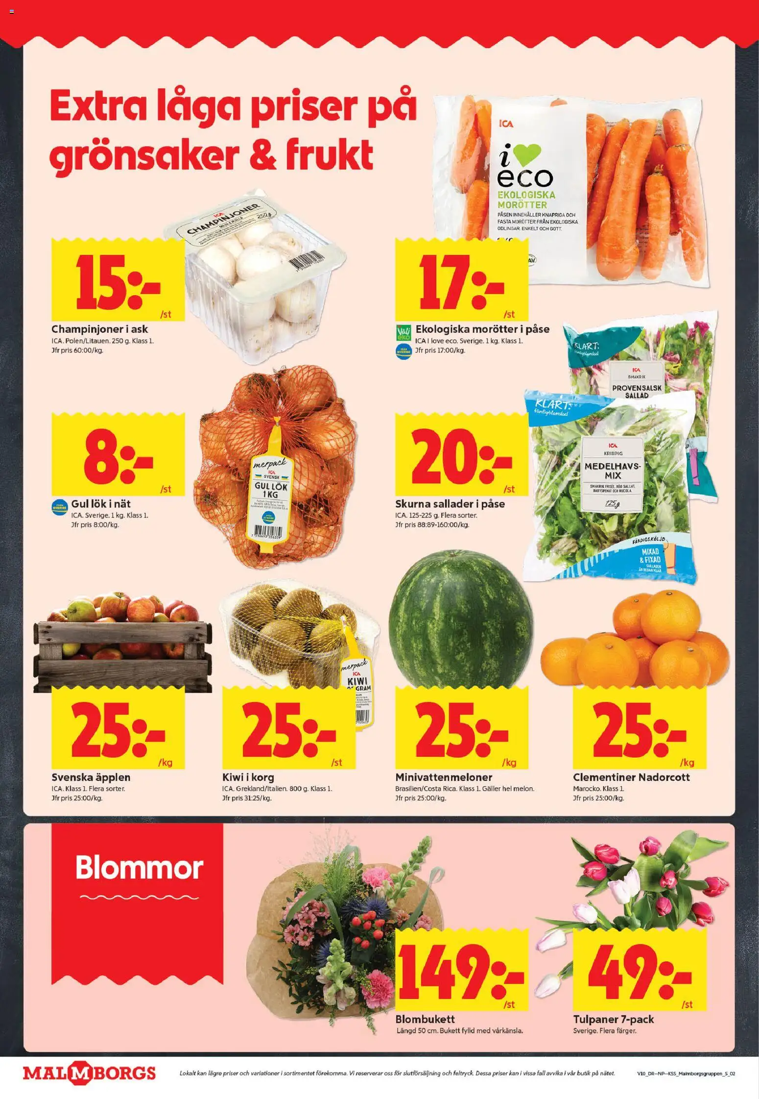 ICA Kvantum reklamblad aktuell från 02.03.2026 | Sida: 2 | Produkter: Korg, Gul lök, Äpplen, Sallad