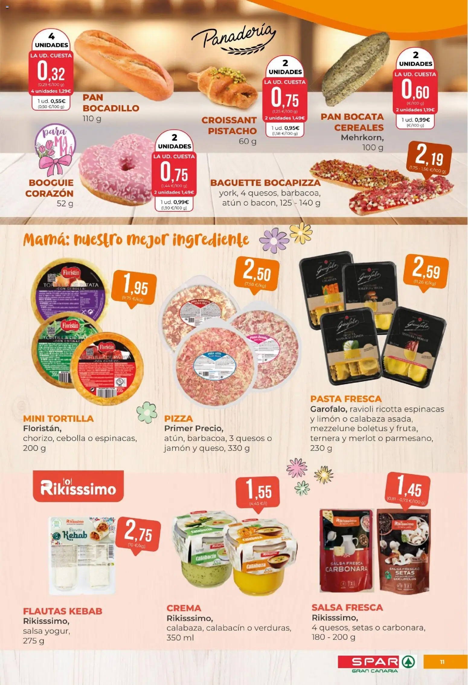 Spar folleto │ válido desde el 17.04.2026 | Página: 11 | Productos: Calabacín, Jamón, Πορσελάνη, Pasta