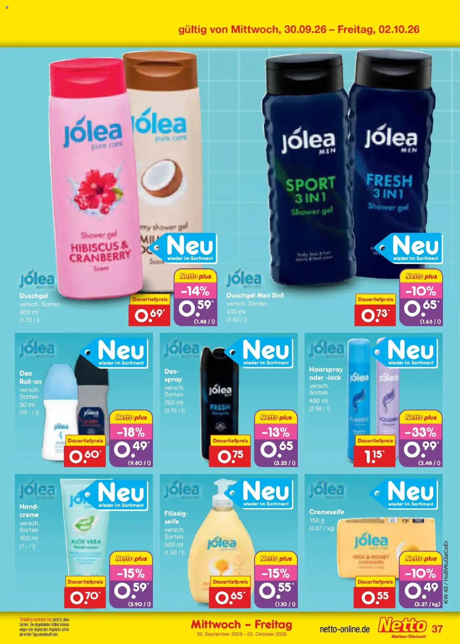 Netto Marken-Discount Prospekt Weimar – gültig ab 28.09.2026 | Seite: 57 | Produkte: Haarspray, Creme, Duschgel, Shower Gel