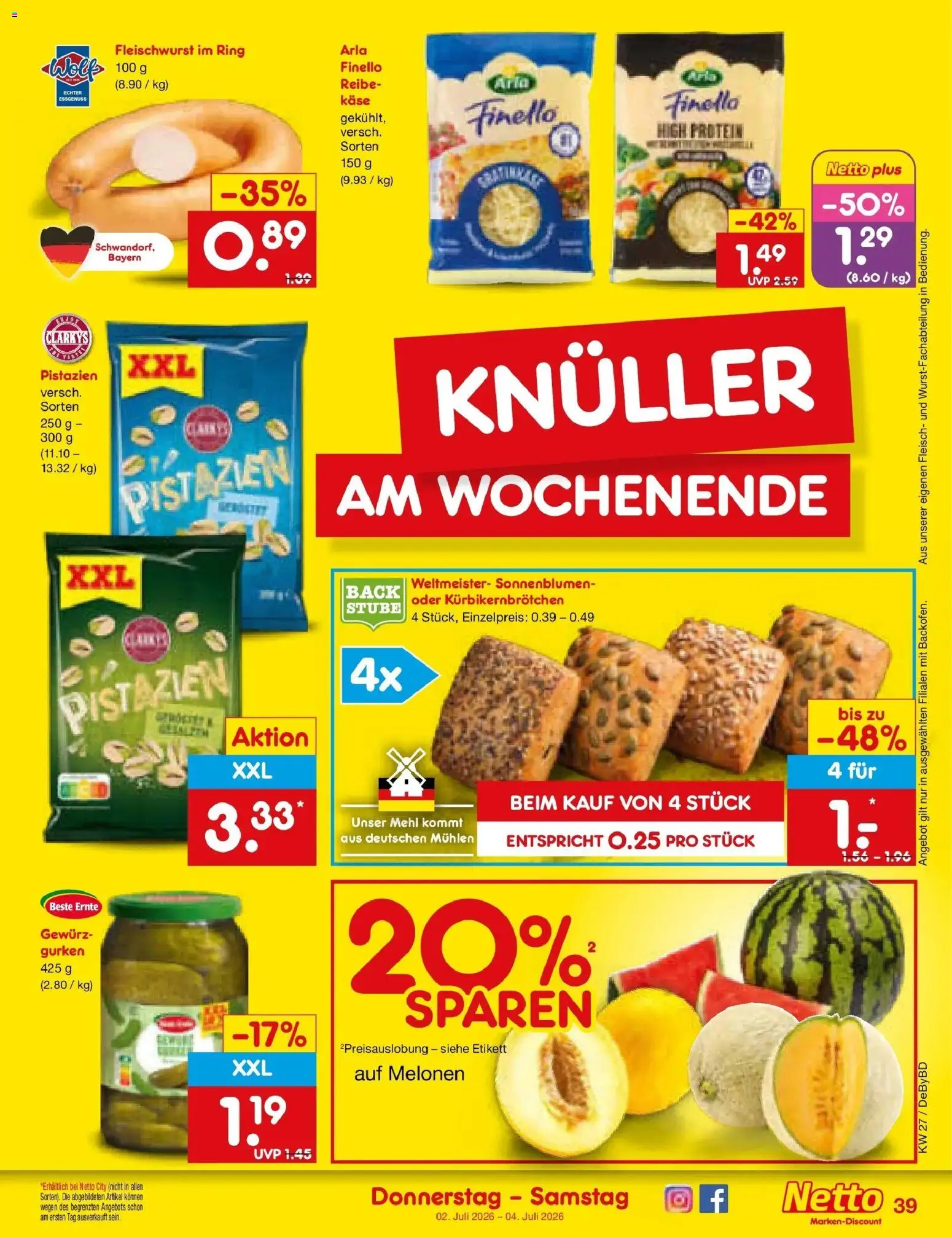 Netto Marken-Discount Prospekt Buttenwiesen – gültig ab 29.06.2026 | Seite: 57 | Produkte: Käse, Pistazien, Fleisch, Gurken