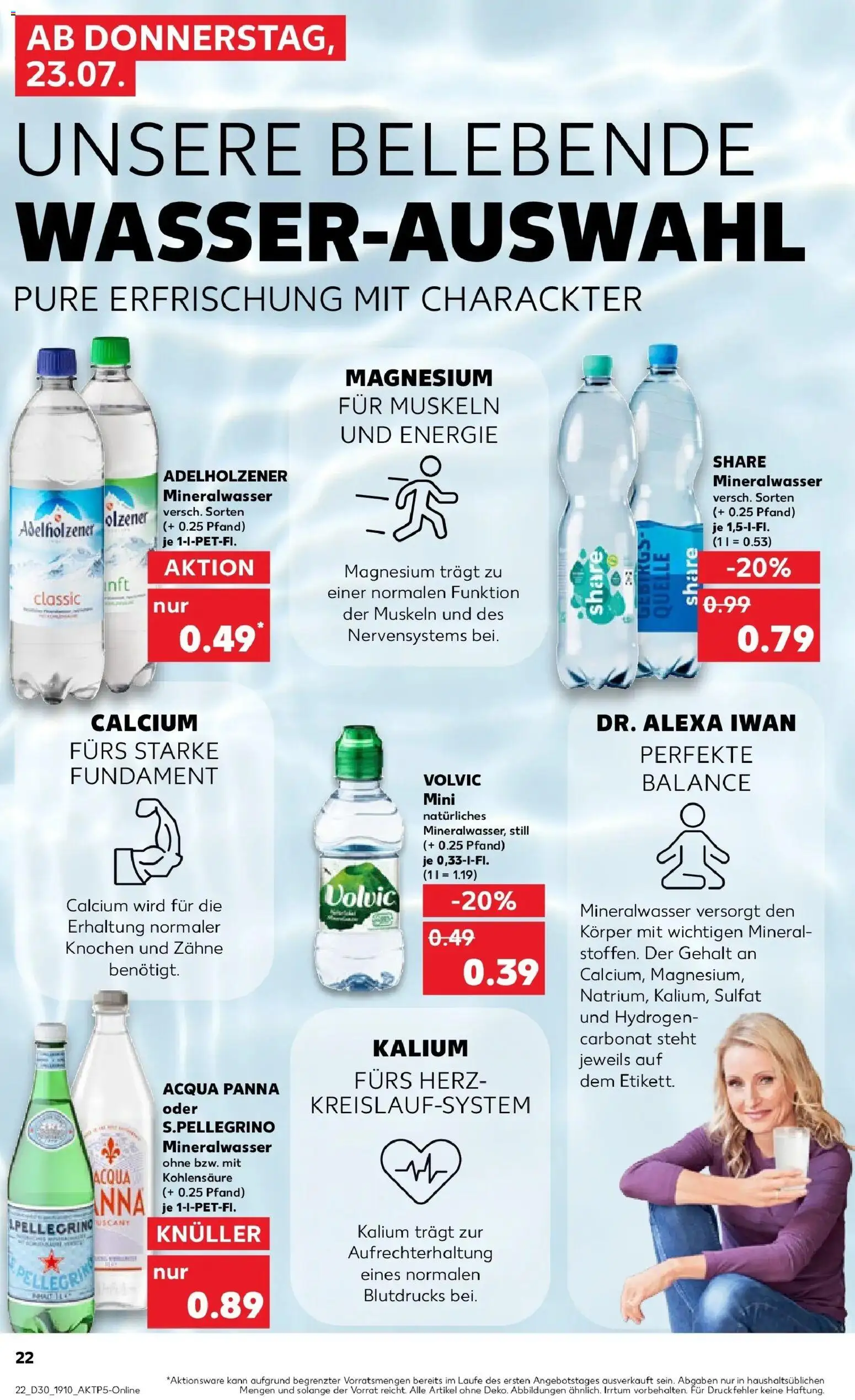 Kaufland Prospekt Ingelheim Am Rhein – gültig ab 23.07.2026 | Seite: 22 | Produkte: Adelholzener, Mineralwasser, Volvic