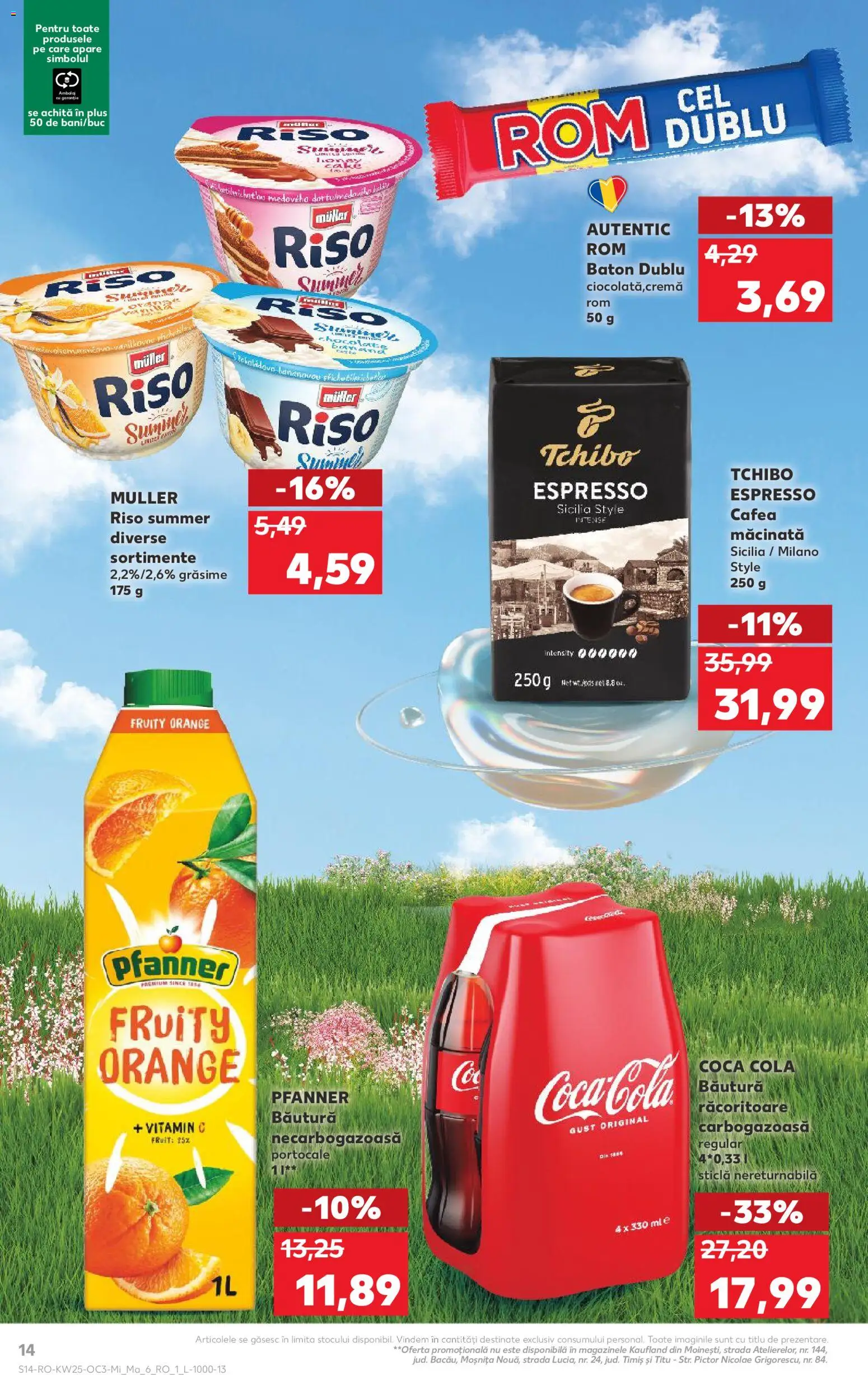 Noul catalog Kaufland – valabil de la 17.06.2026 | Pagină: 14 | Produse: Delgeç, Cafea, Portocale, Rom