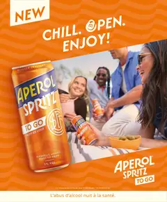 APEROL SPRITZ TO GO, APEROL SPRITZ TO GO ENJOY ICE COLD ALCOHOLIC APERITIF READY TO DRINK 5% VOL. - Voorbeeld van een folder van Carrefour, geldig van 16/07/2026 | Pagina: 32
