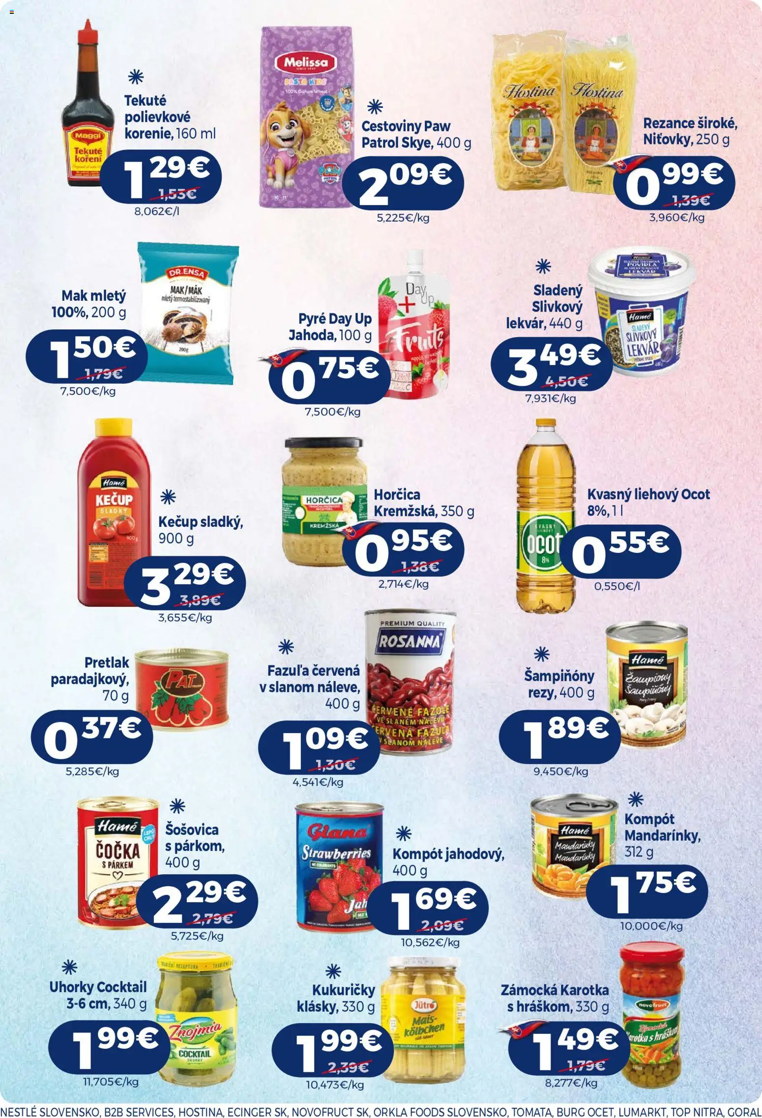 Nové Milk Agro akcie – leták je platný od 02.09.2026 | Strana: 13 | Produkty: Cestoviny, Šošovica, Horčica, Ocot