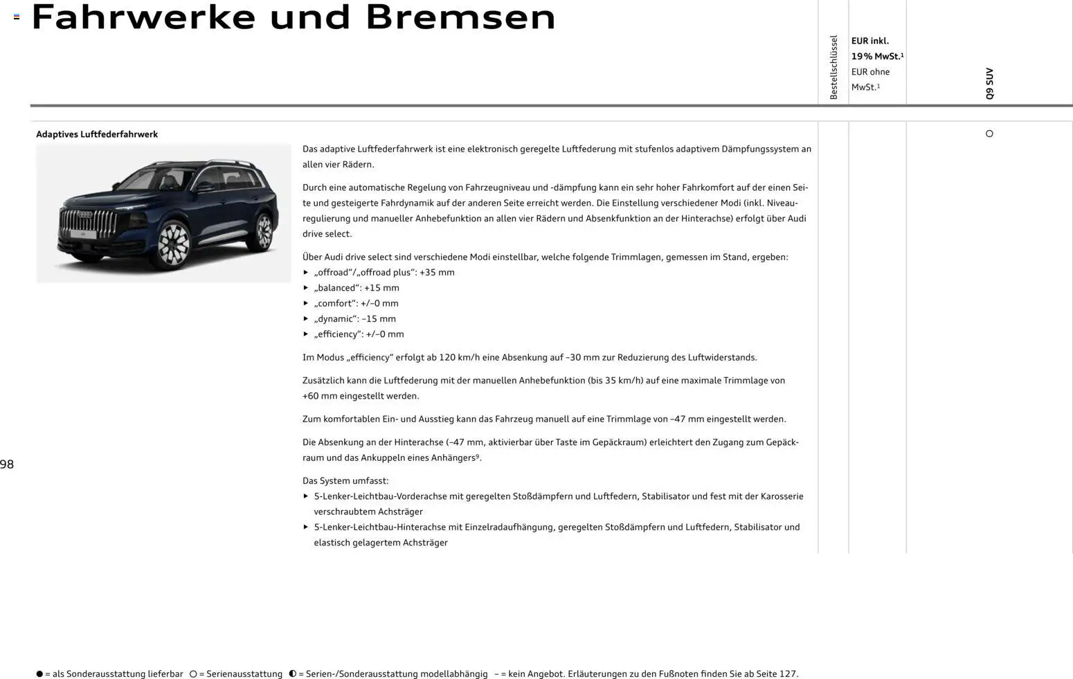 Audi Q9 – gültig ab 30.07.2026 | Seite: 98