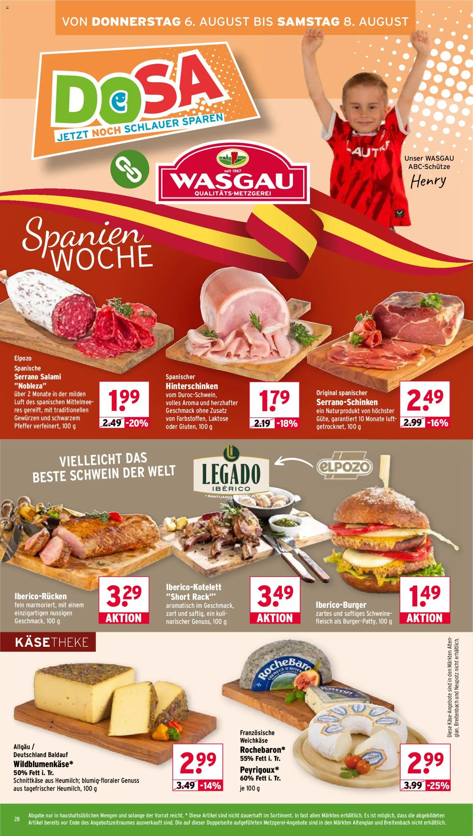 Wasgau Prospekt – gültig ab 03.08.2026 | Seite: 28 | Produkte: Pfeffer, Salami, Fleisch