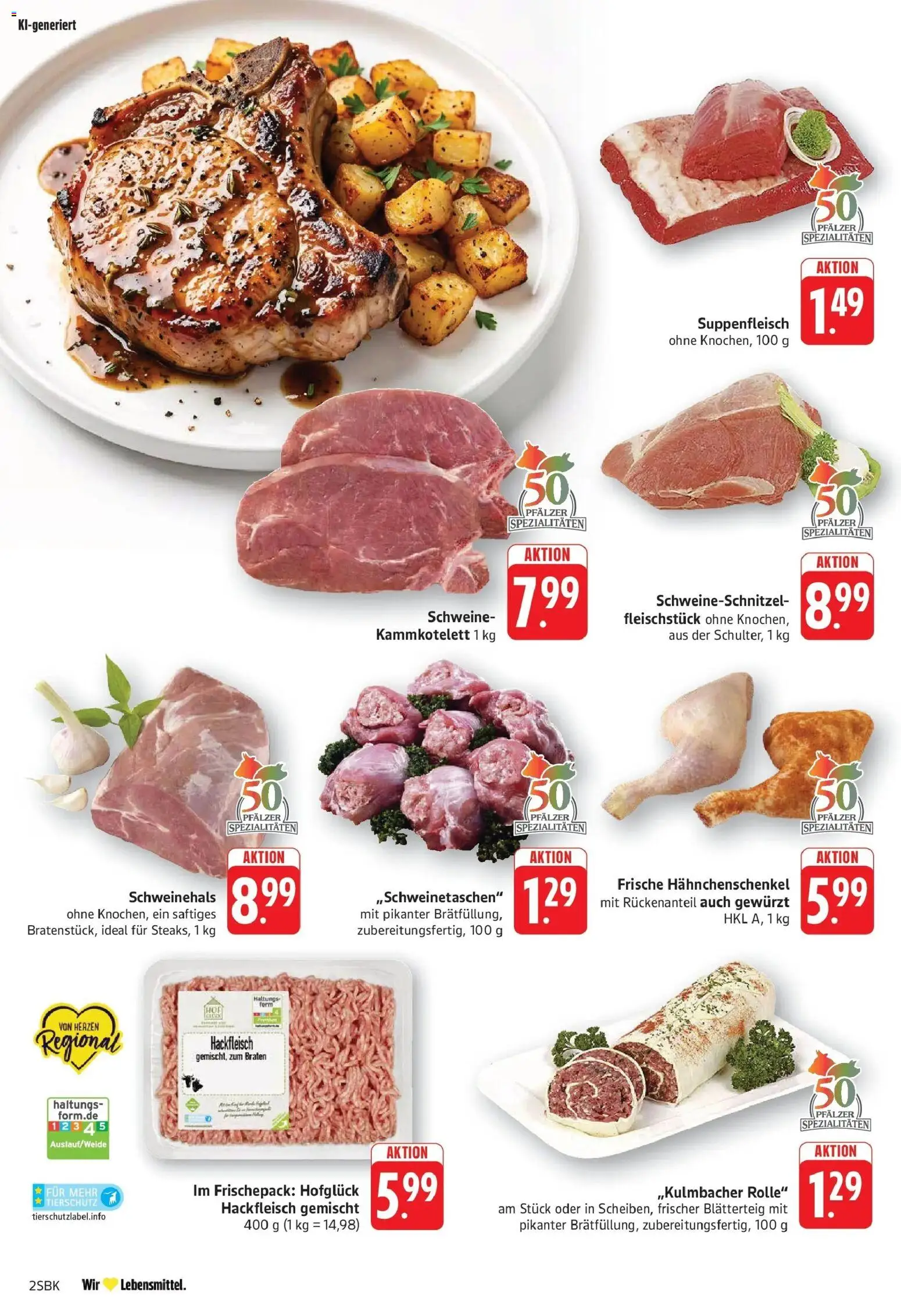 Edeka Prospekt Walldorf (ab 05.10.2026) » Angebote Online | Seite: 4 | Produkte: Hahnchenschenkel, Spezialitäten, Suppenfleisch, Hackfleisch