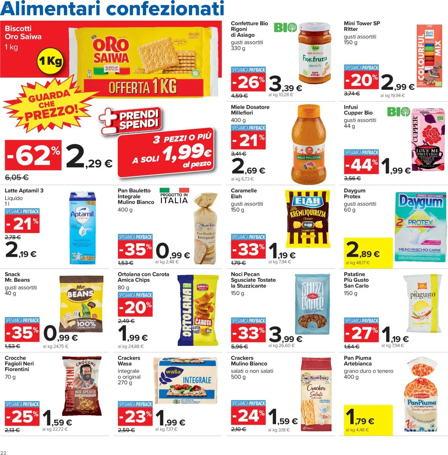 Volantino Carrefour del 15/09/2026 | Pagina: 22 | Prodotti: Noci pecan, Frutta, Latte, Cracker