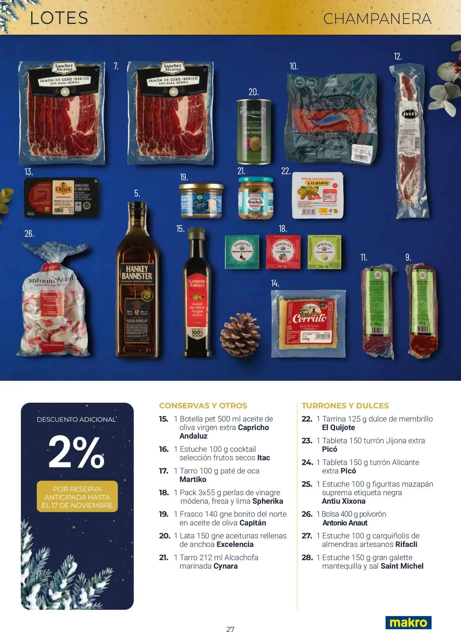 Makro Lotes y Cestas Navidad Centro │ válido desde el 03/09/2026 | Página: 27 | Productos: Dulce, Aceite, Paté, Mantequilla