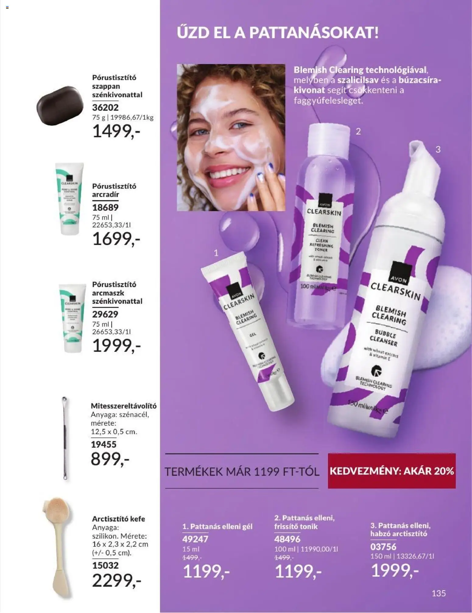 Avon akciós ujság - amely érvényes a következő dátumtól: 2026.09.01. | Oldal: 137 | Termékek: Vitamin, Tonik, Kefe, Szappan