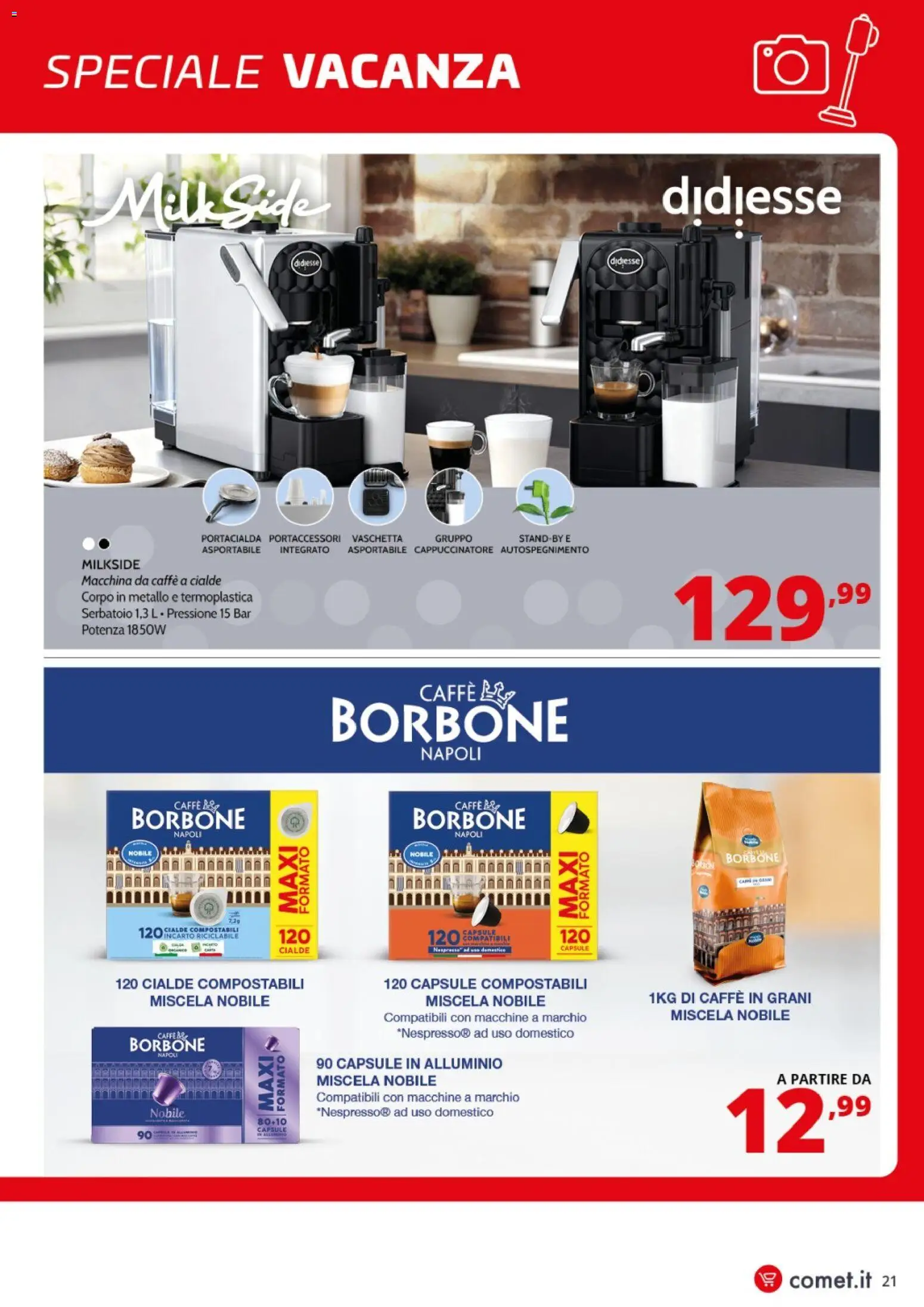 Volantino Comet del 29/06/2026 | Pagina: 21 | Prodotti: Macchina da caffe, Caffè, Caffè in grani, Alluminio