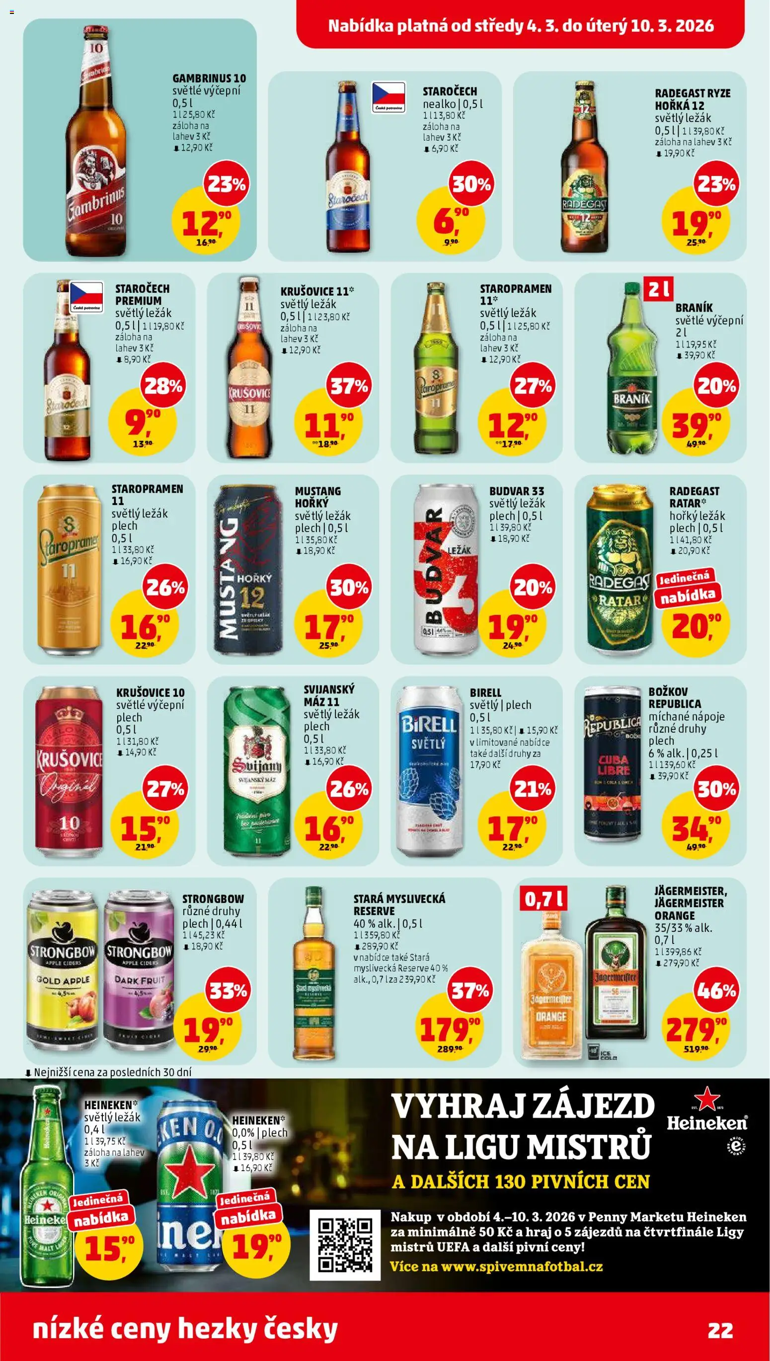 Penny Market leták od 04.03.2026 | Strana: 22 | Produkty: Budvar, Rýže, Apple, Radegast
