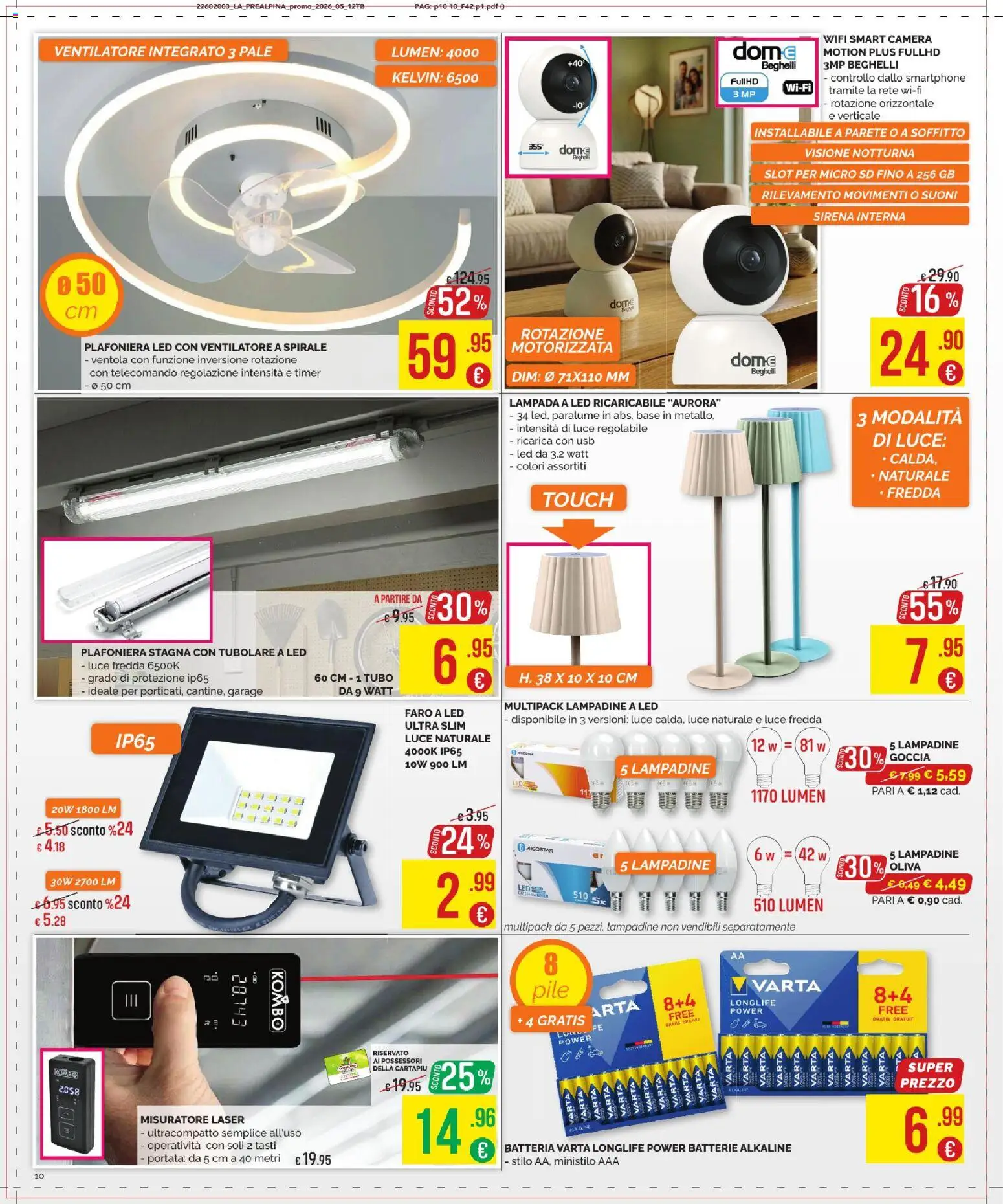 Volantino La Prealpina del 03/07/2026 | Pagina: 10 | Prodotti: Tubo, Smartphone, USB, Batterie