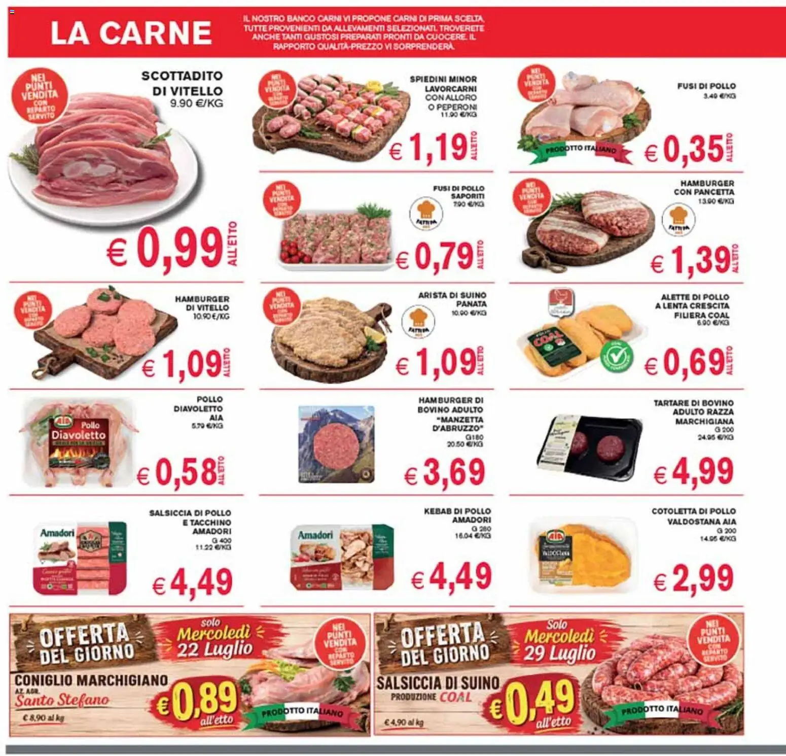 Volantino Coal del 16/07/2026 | Pagina: 4 | Prodotti: Bovino, Peperoni, Tacchino, Spiedini