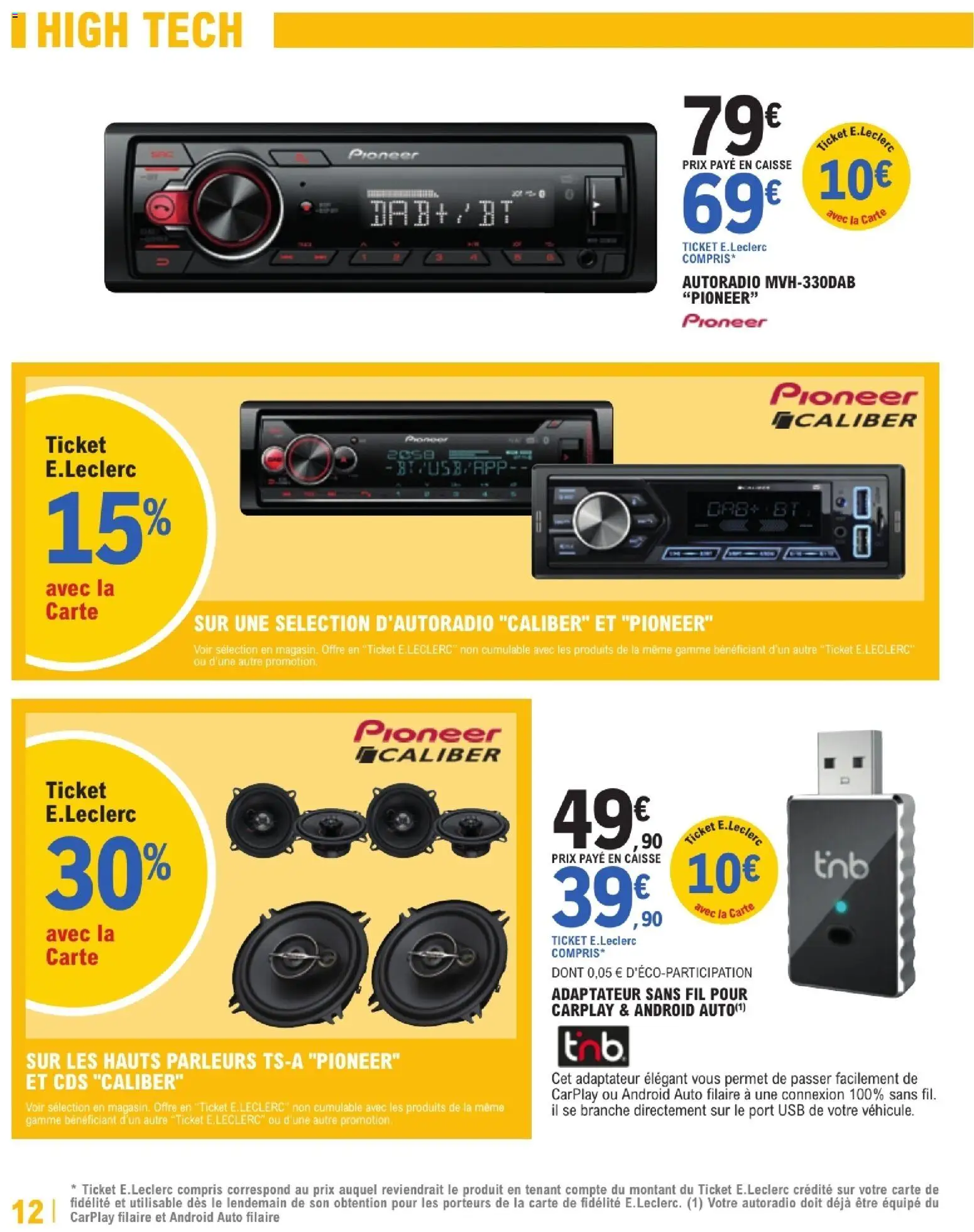 {H1} | Page: 12 | Produits: Radio, Adaptateur, USB, Autoradio
