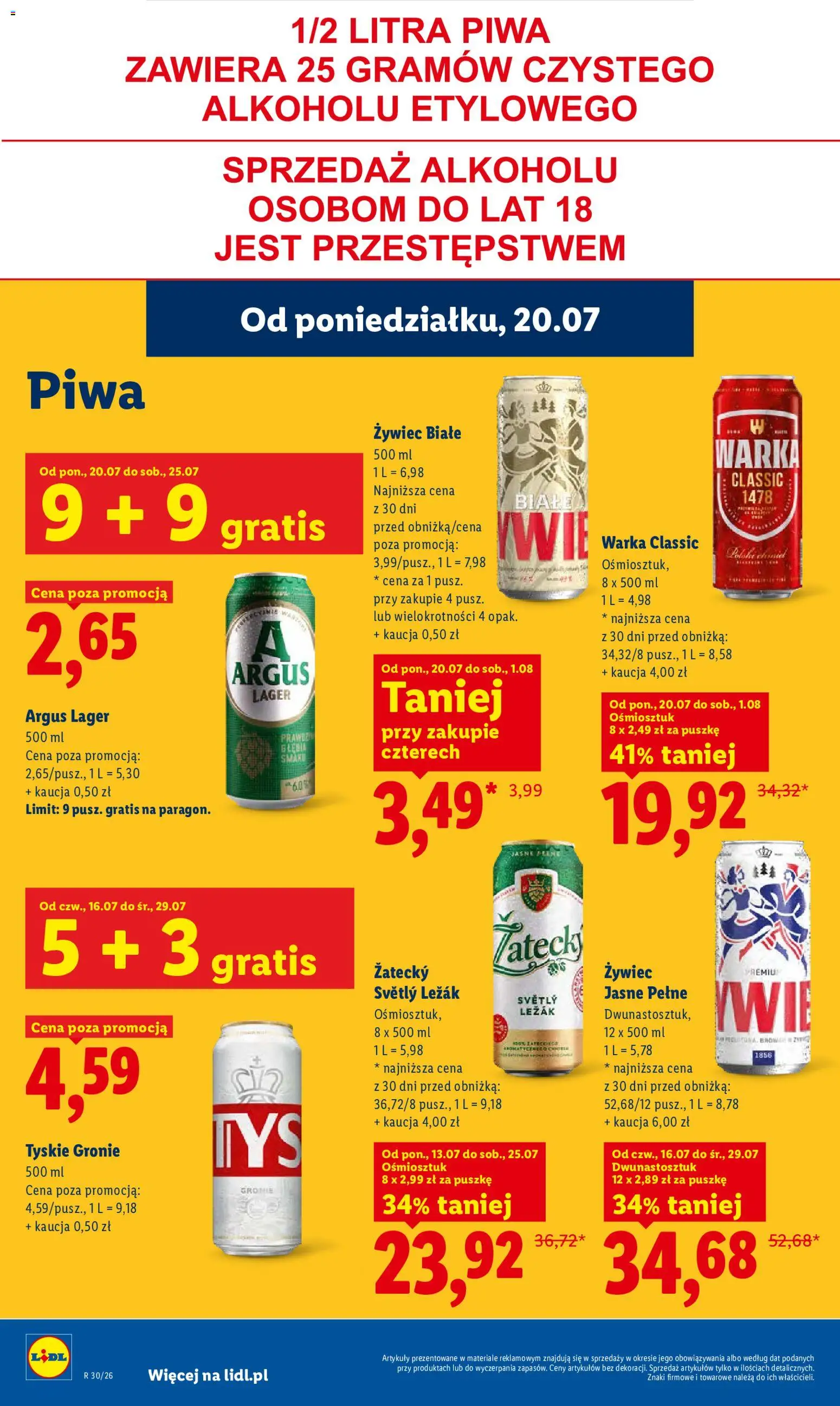 Lidl gazetka od 20.07.2026 | Strona: 78 | Produkty: Leżak, Warka, Tyskie