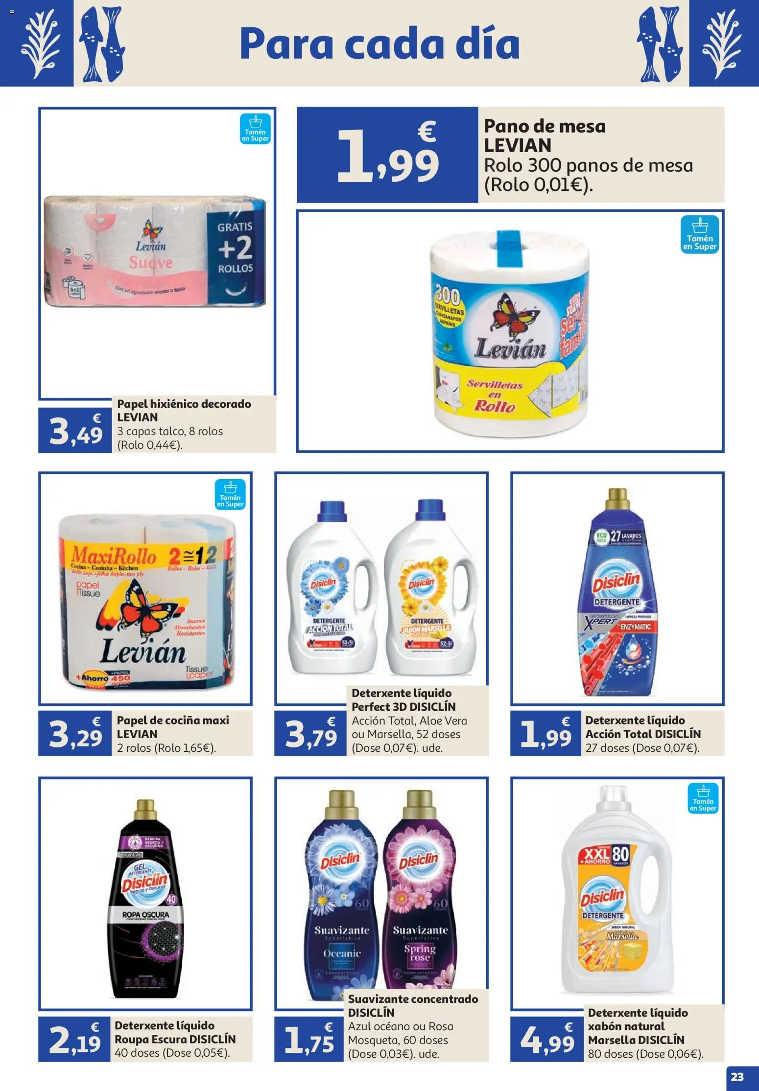 Alcampo Vive Galicia │ válido desde el 23/07/2026 | Página: 23 | Productos: Detergente, Ropa, Suavizante, Mesa
