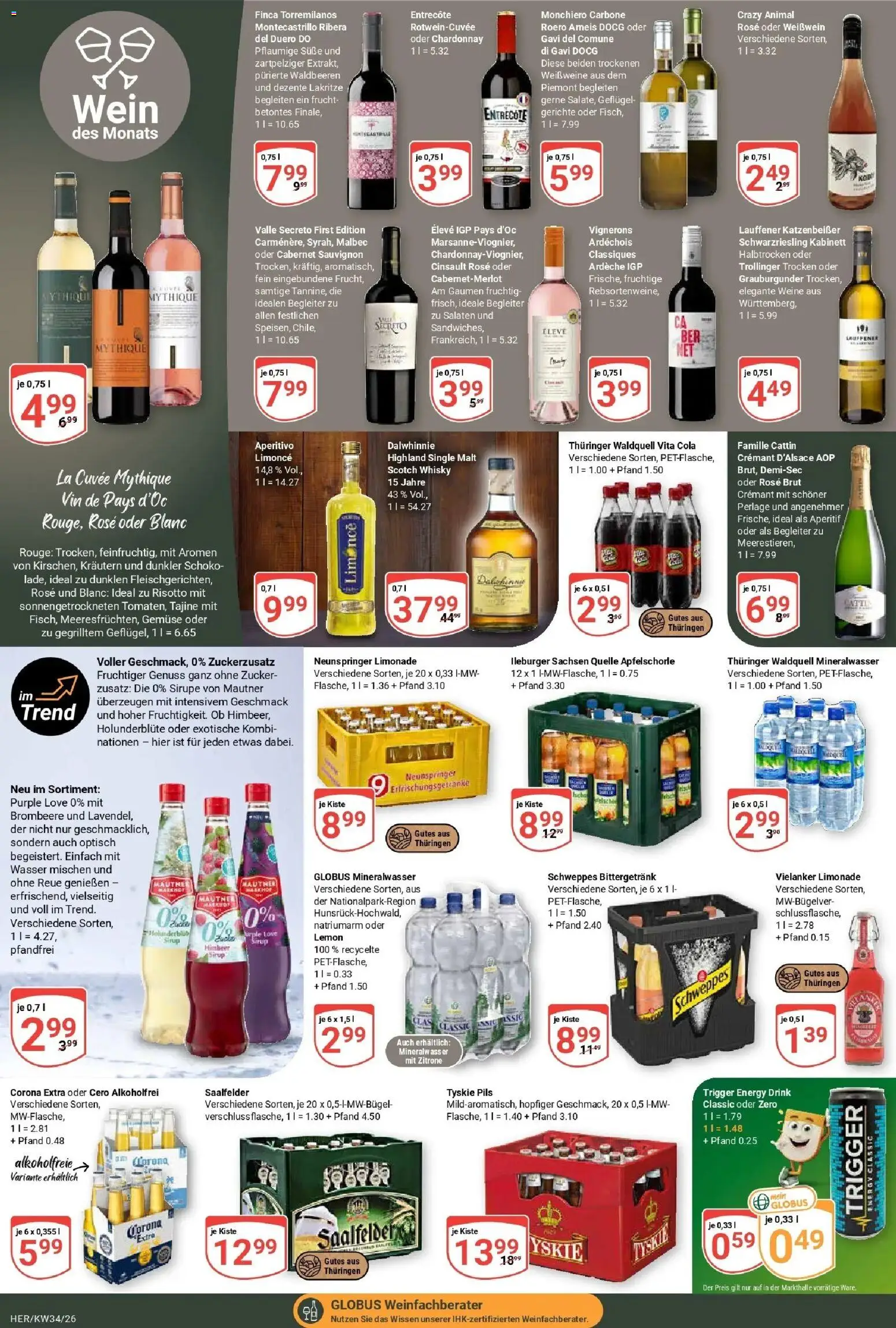 Globus Prospekt Hermsdorf (ab 17.08.2026) » Angebote online | Seite: 20 | Produkte: Tyskie, Weißwein, Sirup, Gerichte