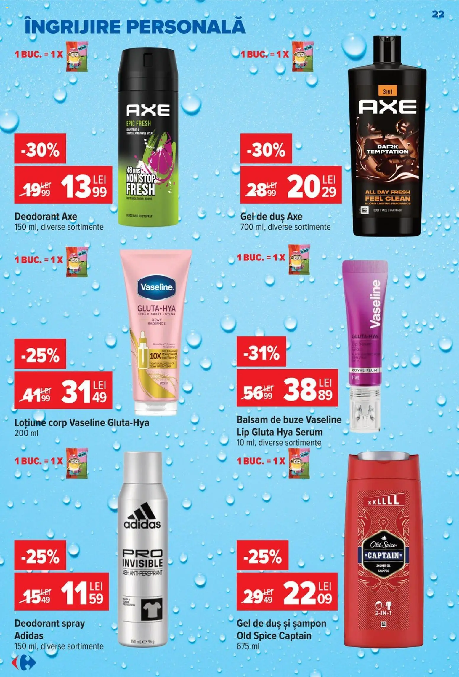 Noul catalog Carrefour – valabil de la 09.09.2026 | Pagină: 22 | Produse: Serum, Clean, Balsam de buze, Gel de duș