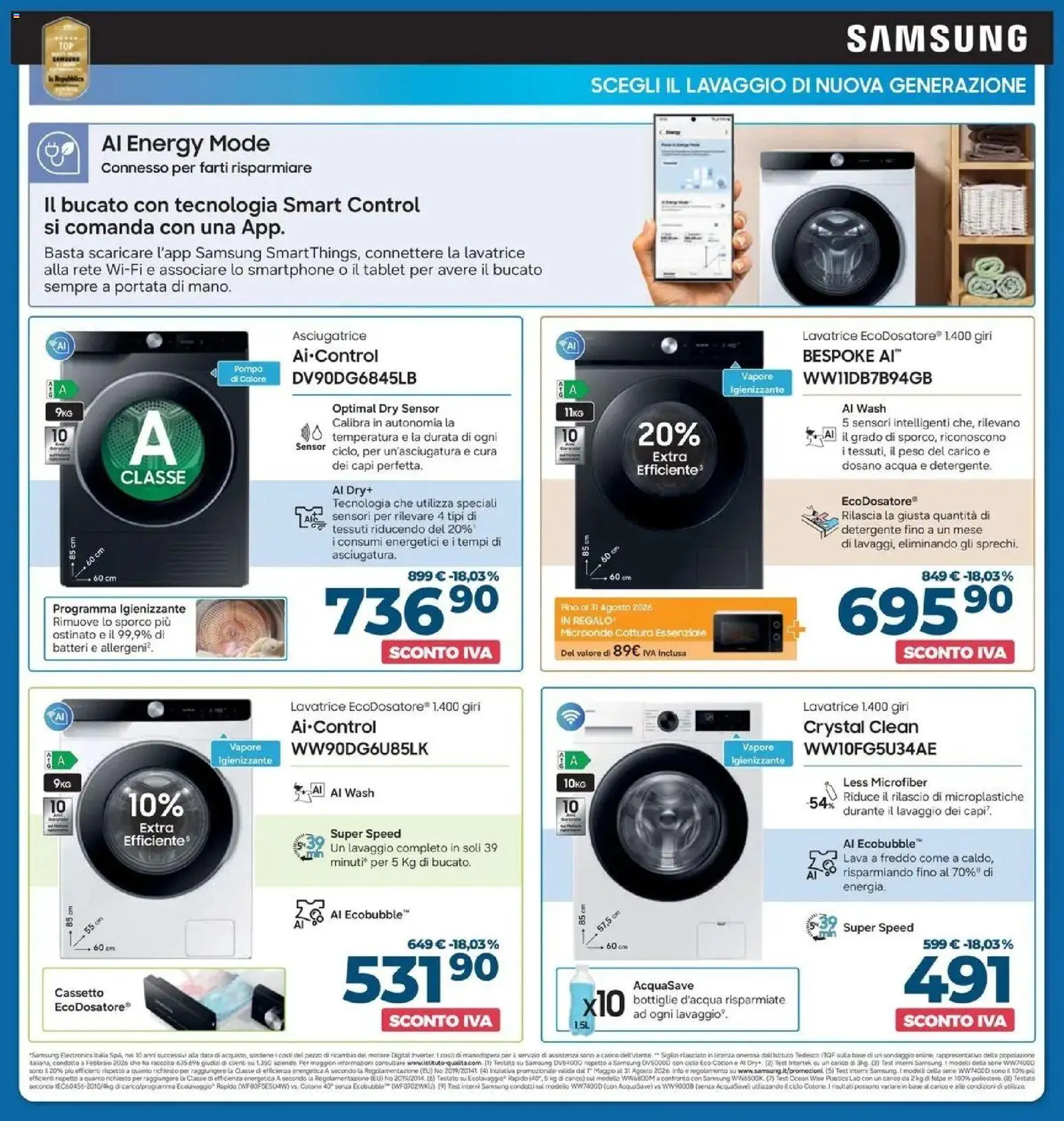 ﻿Trony volantino dal ﻿31/07/2026﻿ > ﻿Anteprima | Pagina: 9 | Prodotti: Microonde, Detergente, Smartphone, Samsung