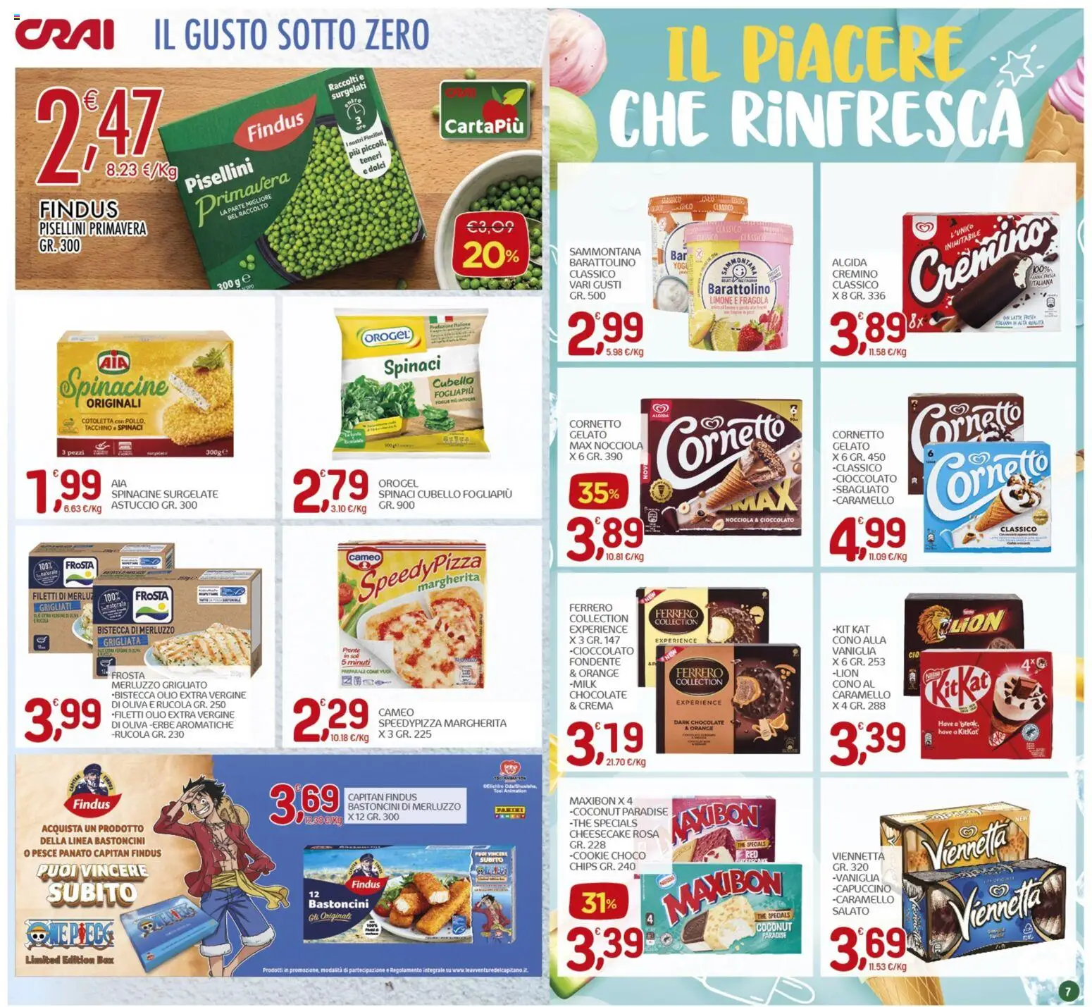 Volantino CRAI del 14.05.2026 | Pagina: 7 | Prodotti: Rucola, Latte, Spinaci, Olio extra vergine