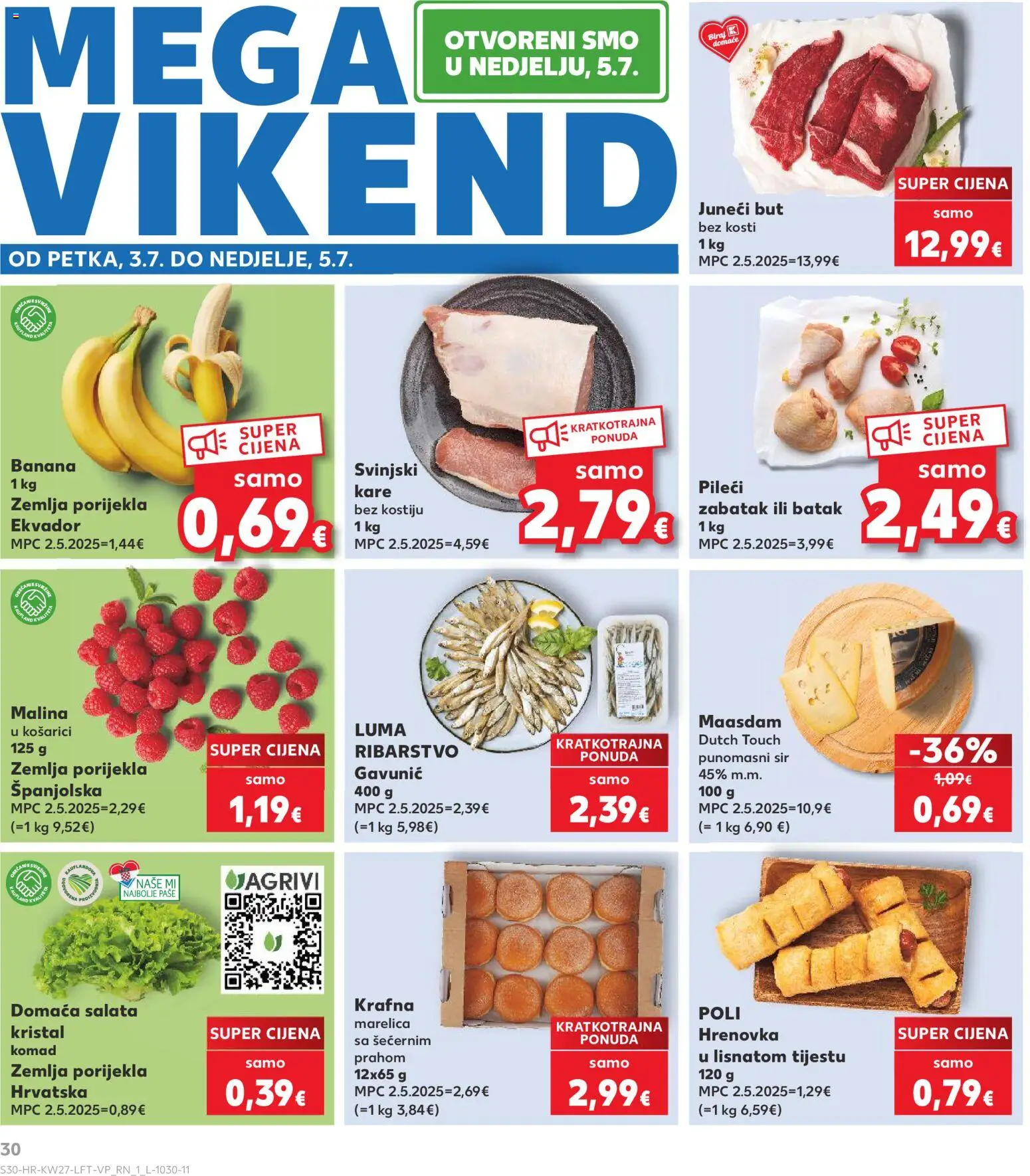 Kaufland katalog | vrijedi od 01.07.2026 | Stranica: 30 | Proizvodi: Juneći but, Sir, Salata