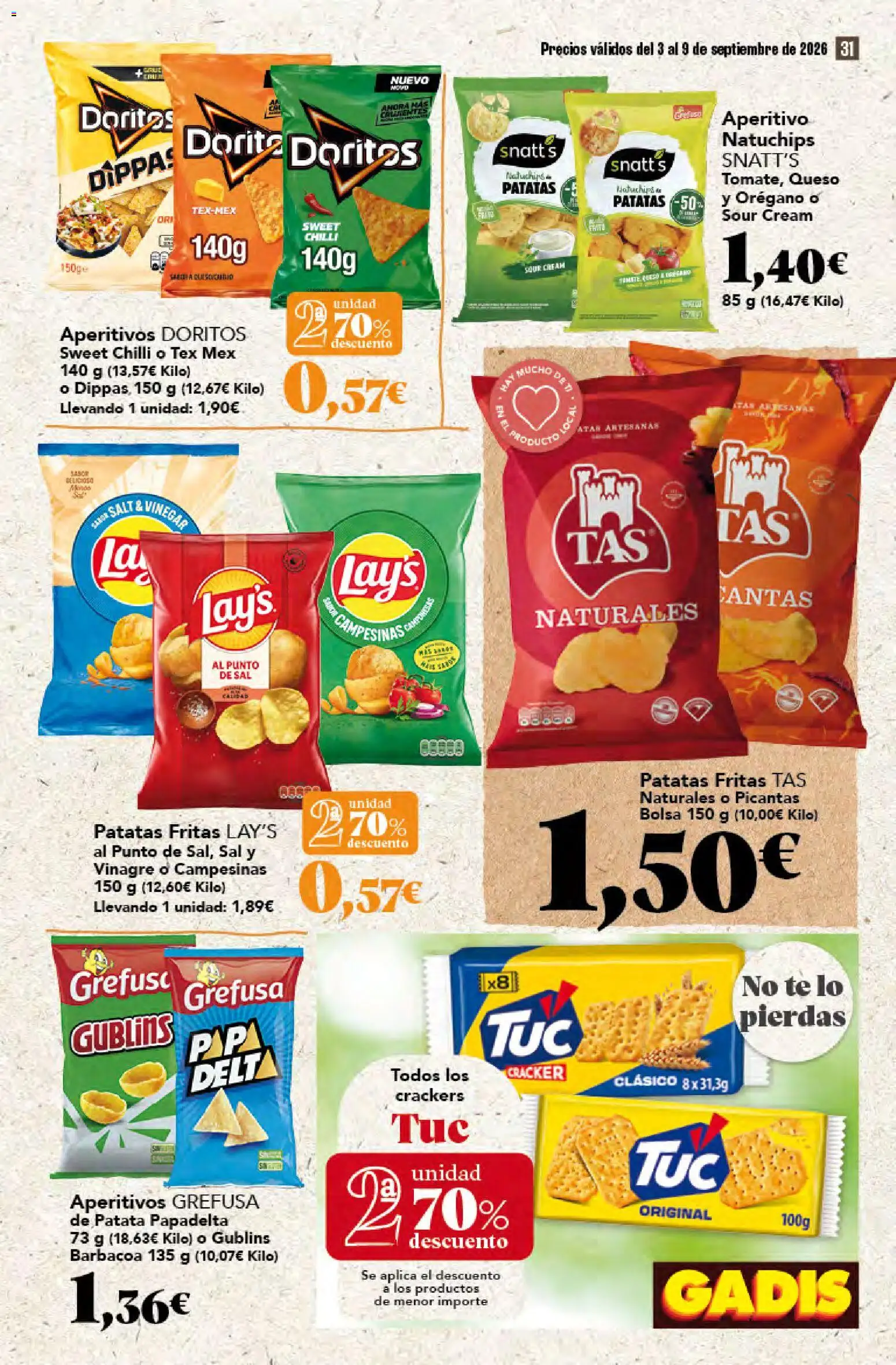 Gadis folleto │ válido desde el 03/09/2026 | Página: 31 | Productos: Té, Bolsa, Patatas fritas, Sal