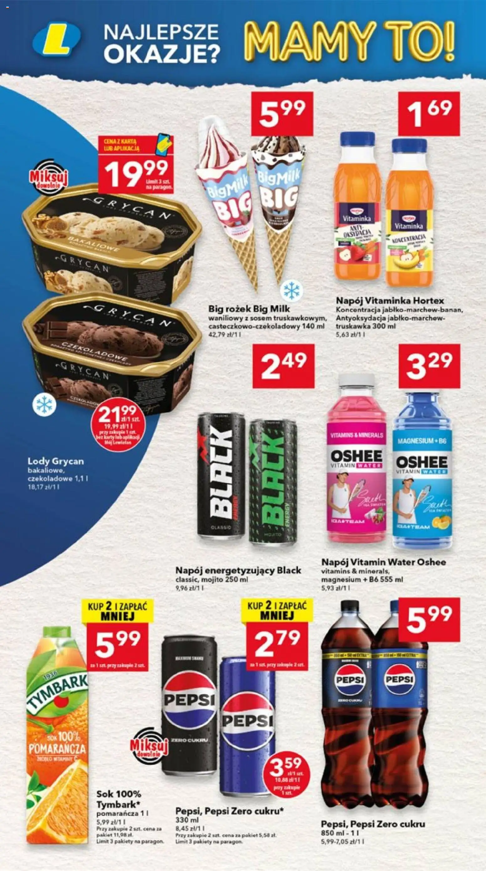 Lewiatan gazetka - Lublin od 24.09.2026 | Strona: 6 | Produkty: Karta, Oshee, Big Milk, Lody