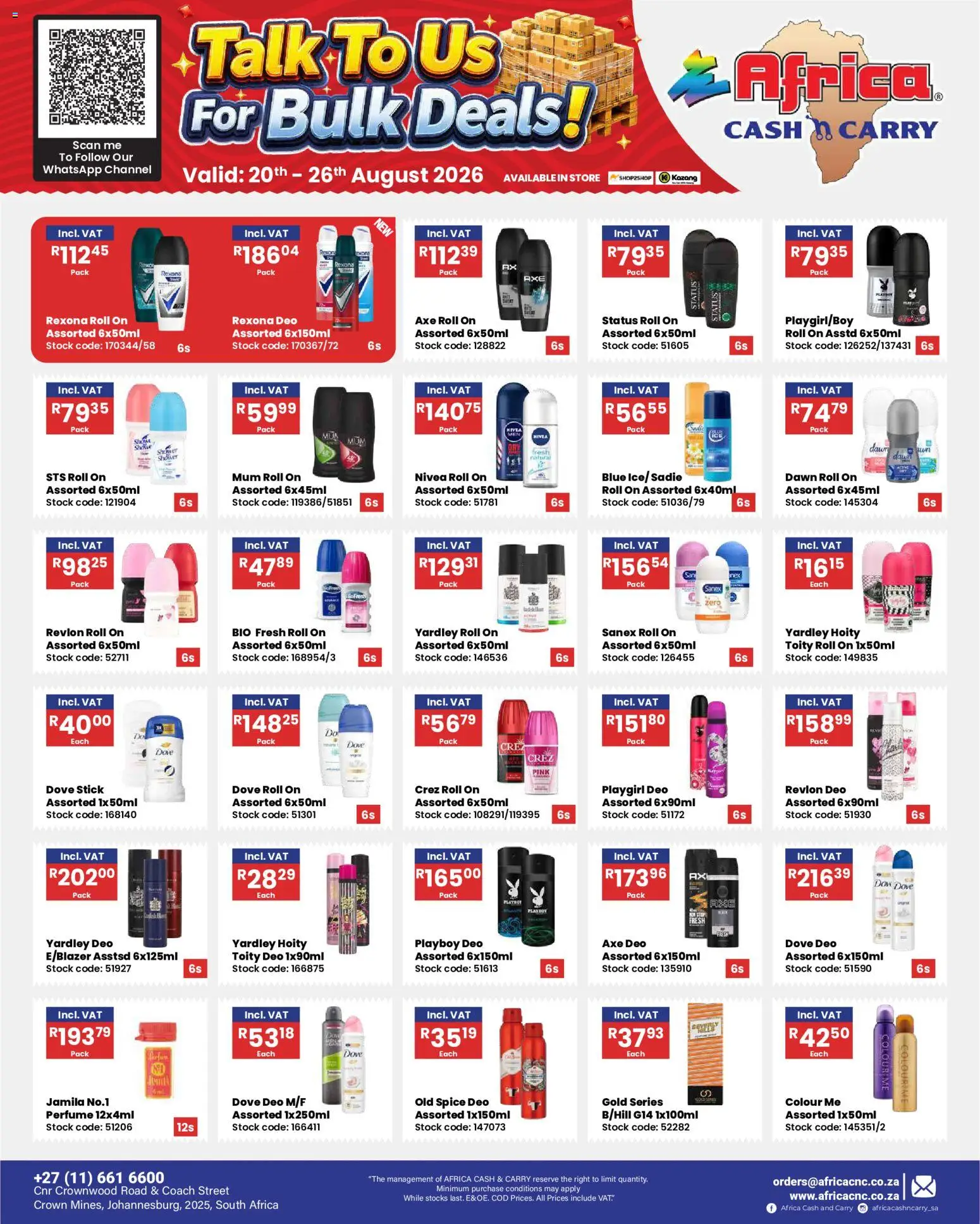 New Africa Cash & Carry catalogue – valid from 20/08/2026 | Page: 7 | Products: Perfume, Stock