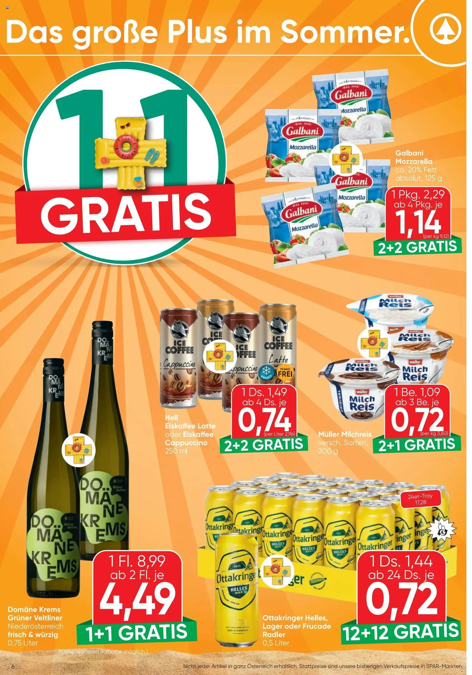 Spar - Flugblatt gültig ab 20.08.2026 | Seite: 6 | Produkte: Eiskaffee, Radler, Milch, Bier