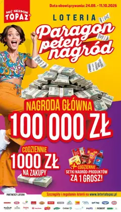 Pogląd oferty "Topaz konkurs - Loteria paragon pełen nagród" - ważna od 24.08.2026