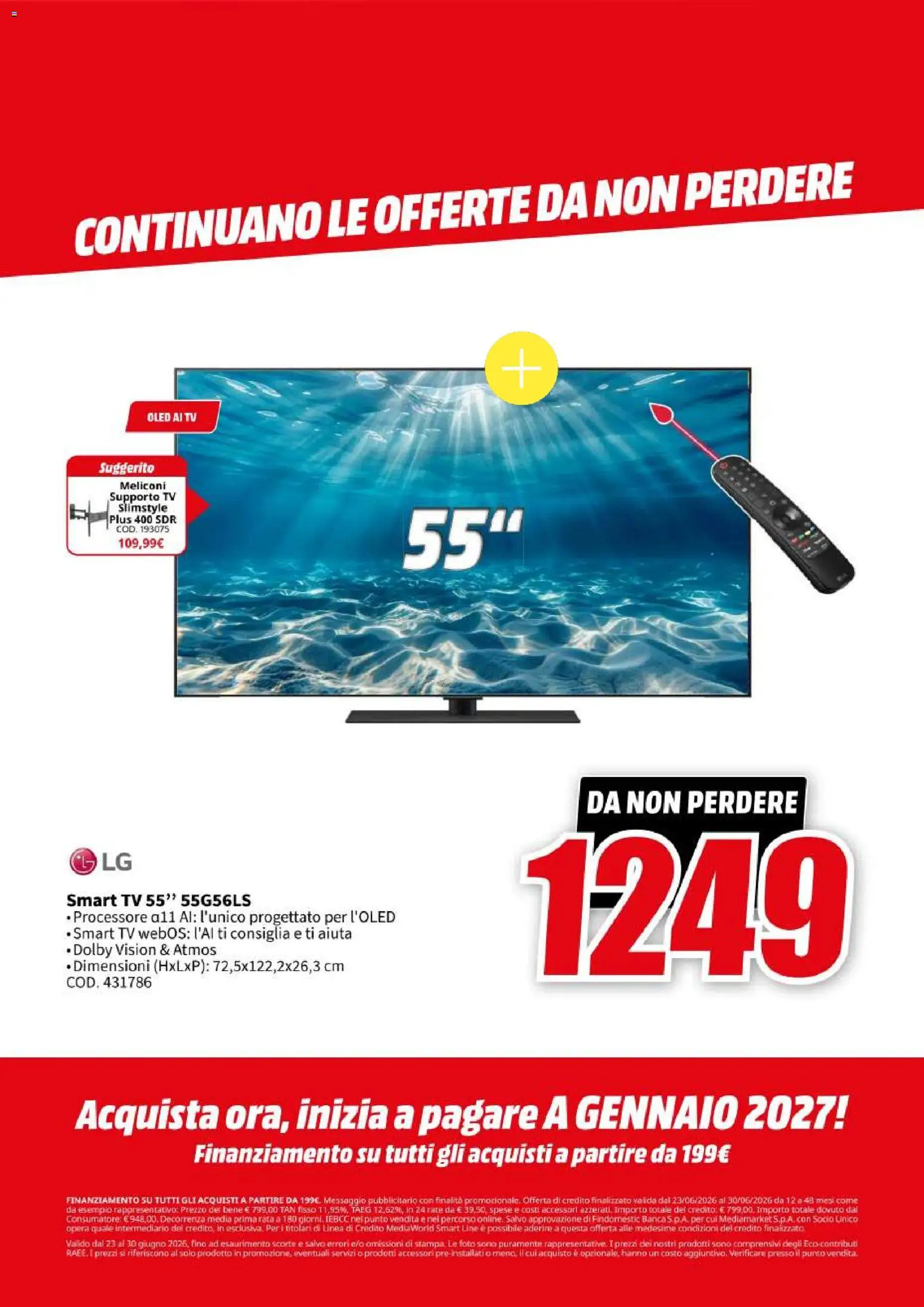 Volantino Media World del 23/06/2026 | Pagina: 40 | Prodotti: smart TV, TV