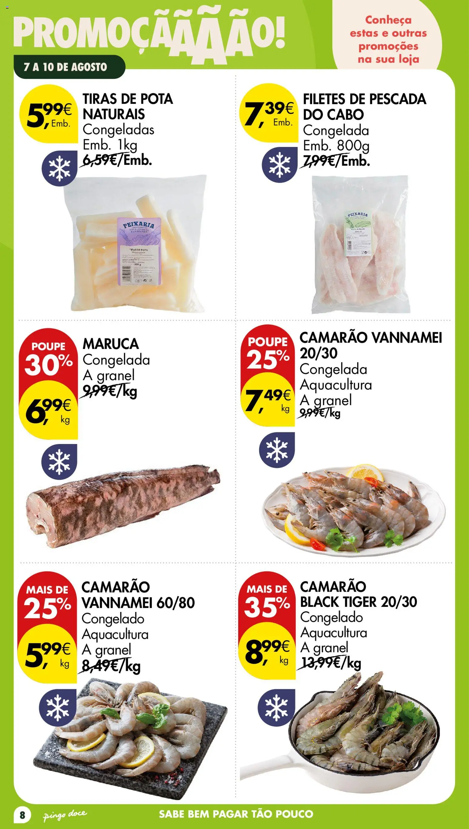 Pingo Doce Poupe este Fim de Semana │ válido de 07/08/2026 | Página: 8 | Produtos: Cabo, Pescada, Camarão