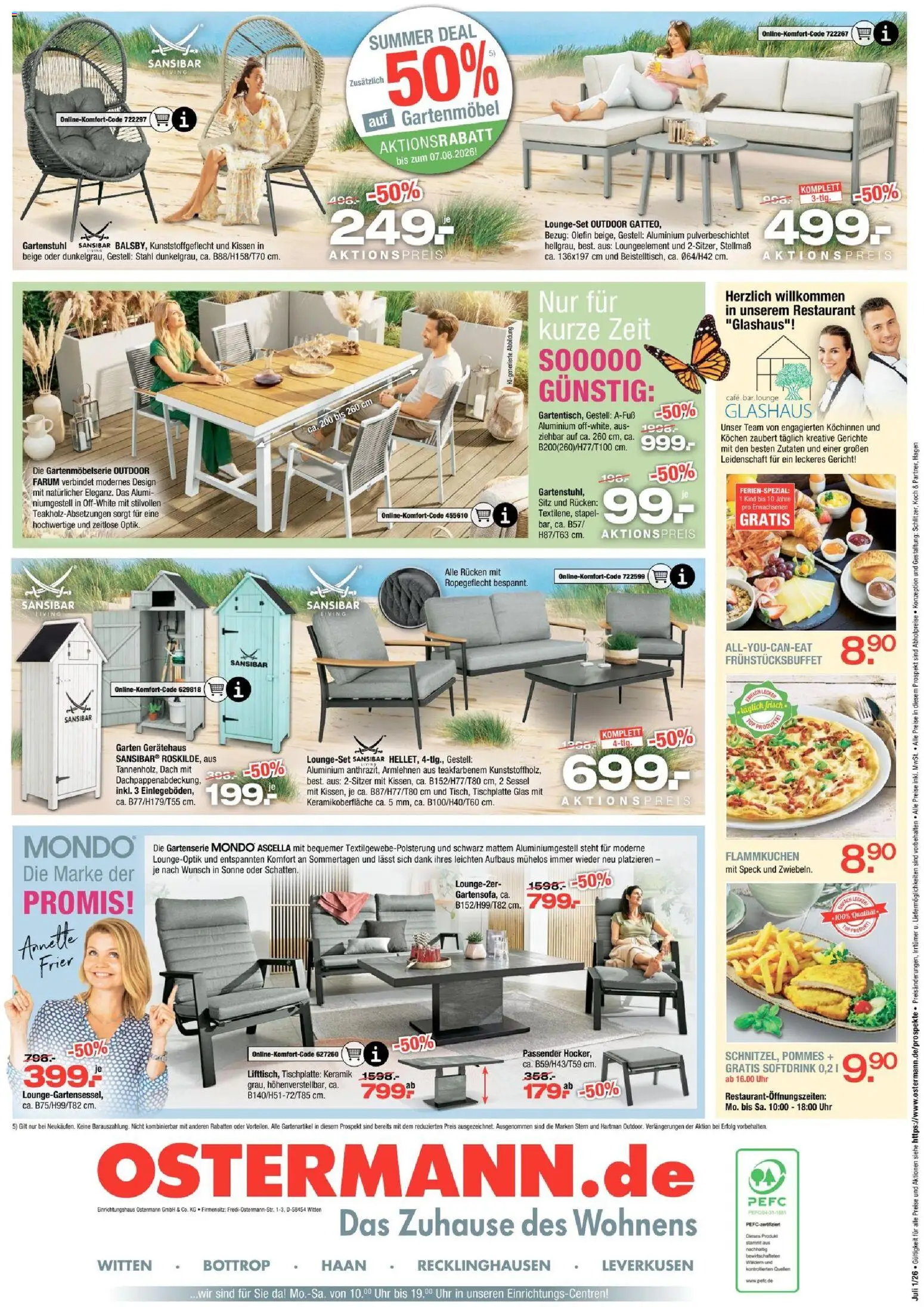 Ostermann Prospekt – gültig ab 01.08.2026 | Seite: 12 | Produkte: Kissen, Sessel, Gartenmöbel, Uhr