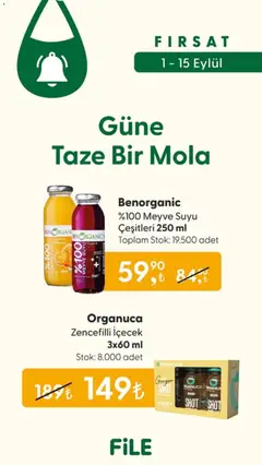 01 Eylül 2026 tarihinden itibaren geçerli olan File Market kataloğu önizlemesi | Sayfa: 4 | Ürünler: Meyve suyu, Meyve