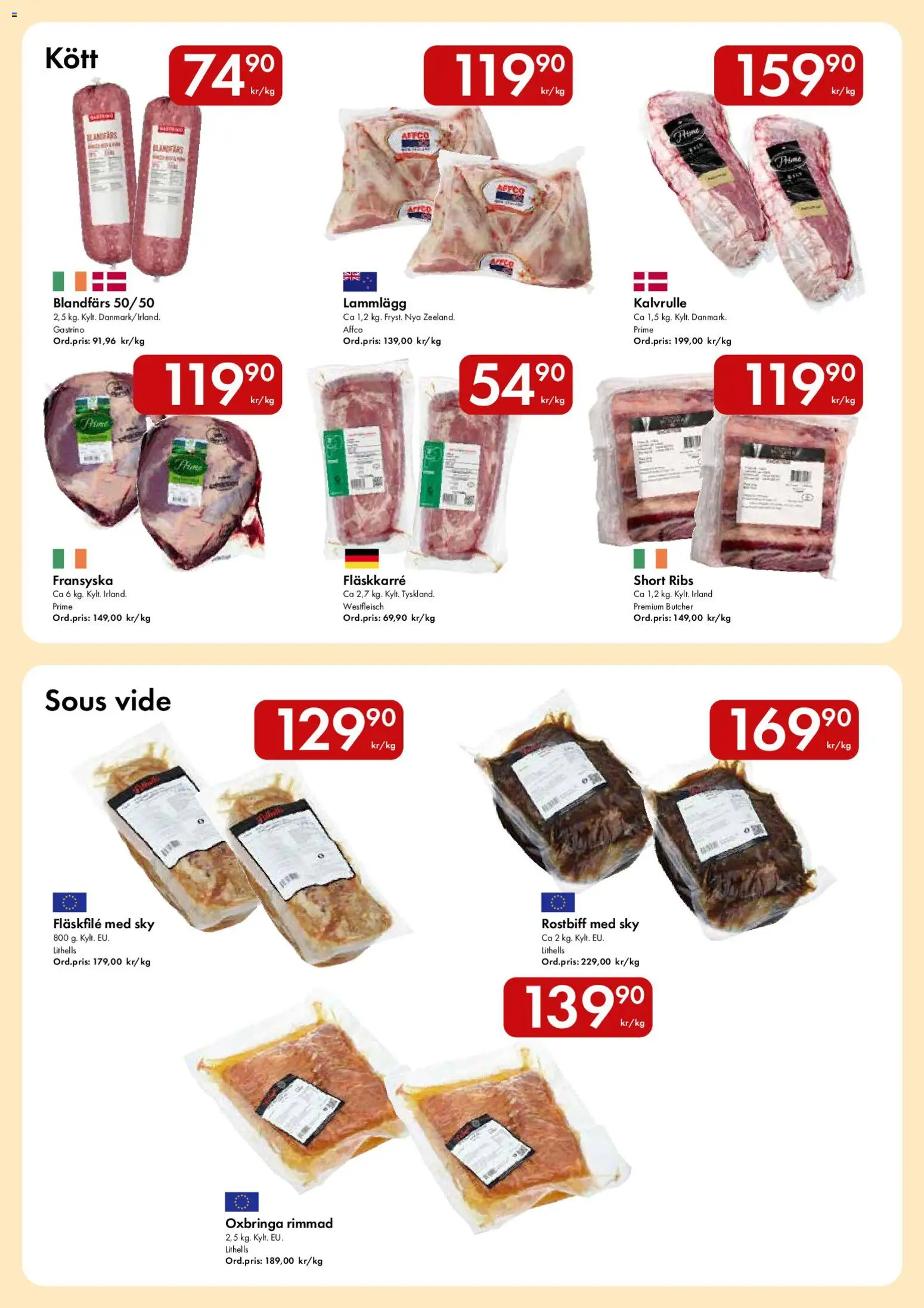 Snabbgross reklamblad aktuell från 24/08/2026 | Sida: 2 | Produkter: Rostbiff, Fläskkarré, Blandfärs, Fläskfilé