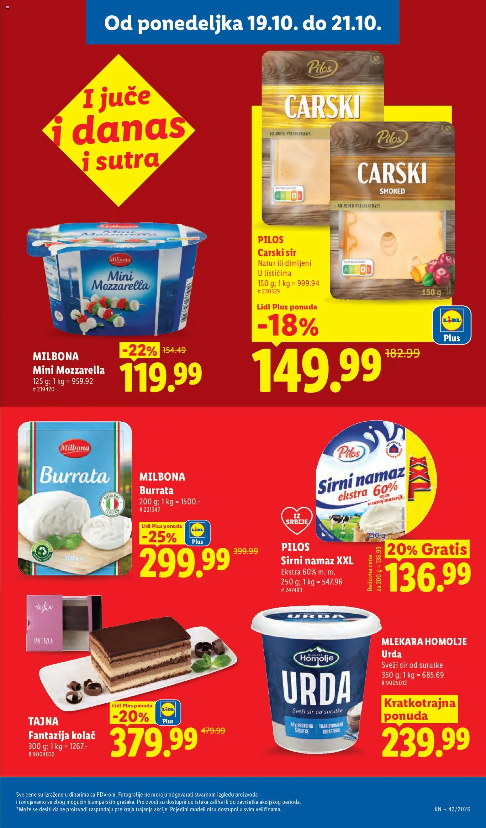 Lidl katalog - važi od 15.10.2026 | Strana: 101 | Proizvode: Kolač, Burrata, Sir, Sveži sir